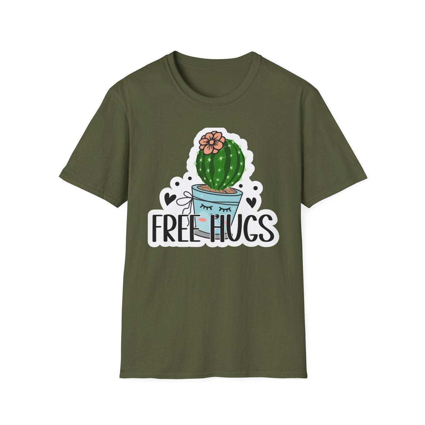 Unisex Softstyle T-Shirt Free Hugs, Cactus Tee Shirt