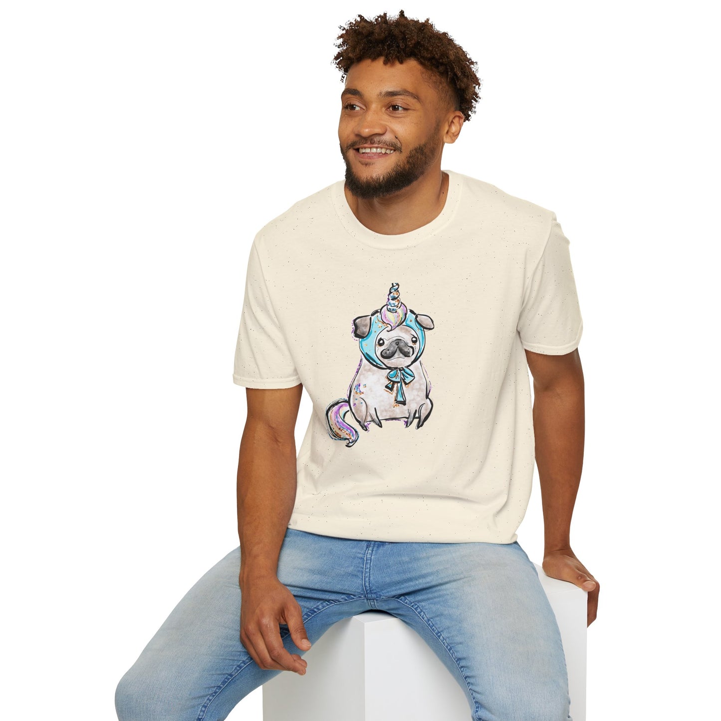 Unisex Softstyle T-Shirt Unicorn Pug