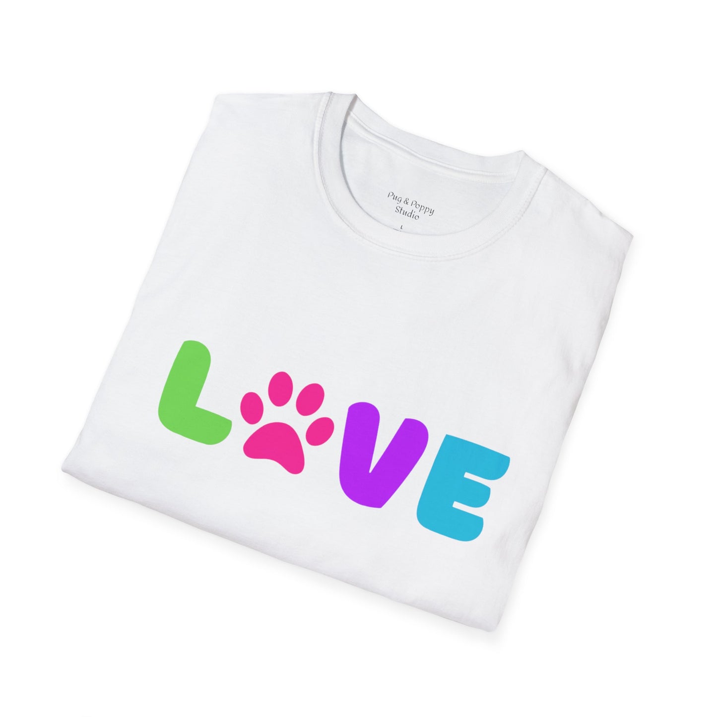 Unisex Softstyle T-Shirt Dog Print Love Shirt