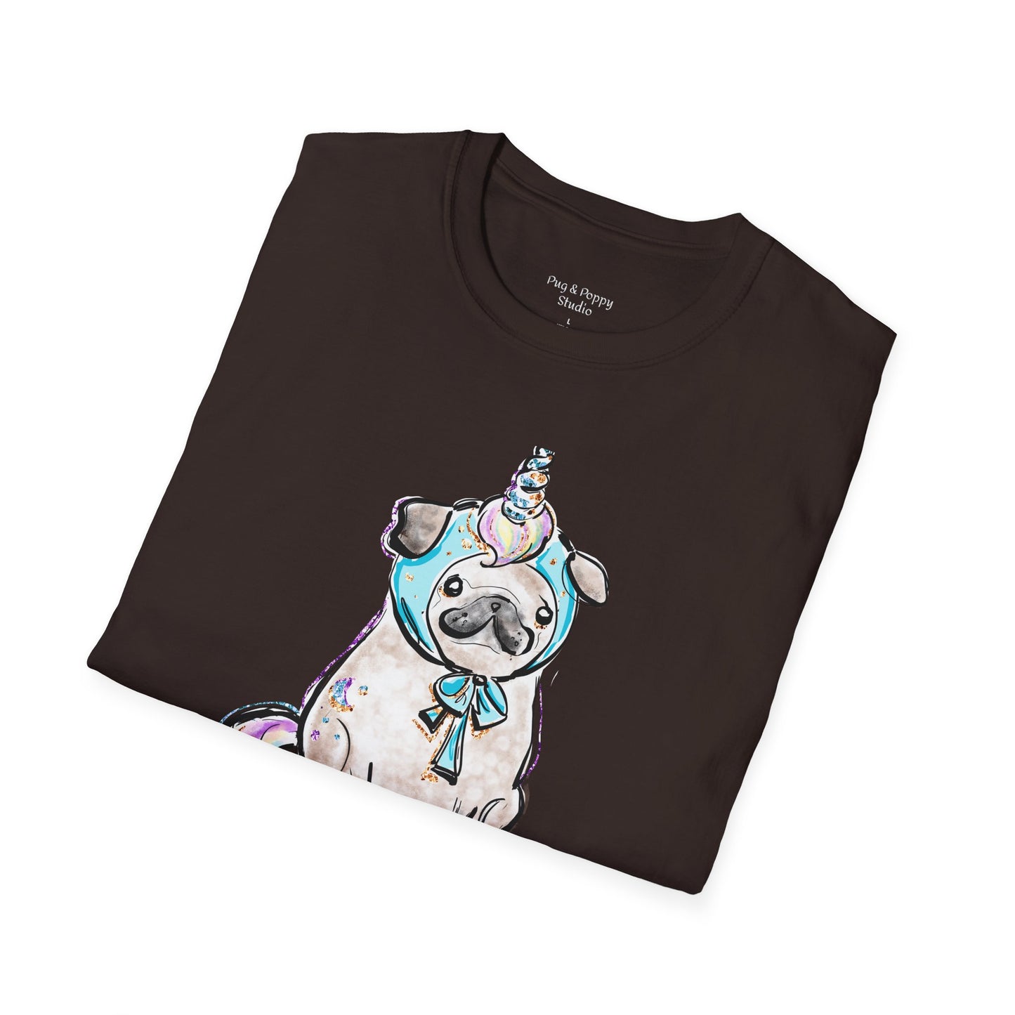 Unisex Softstyle T-Shirt Unicorn Pug