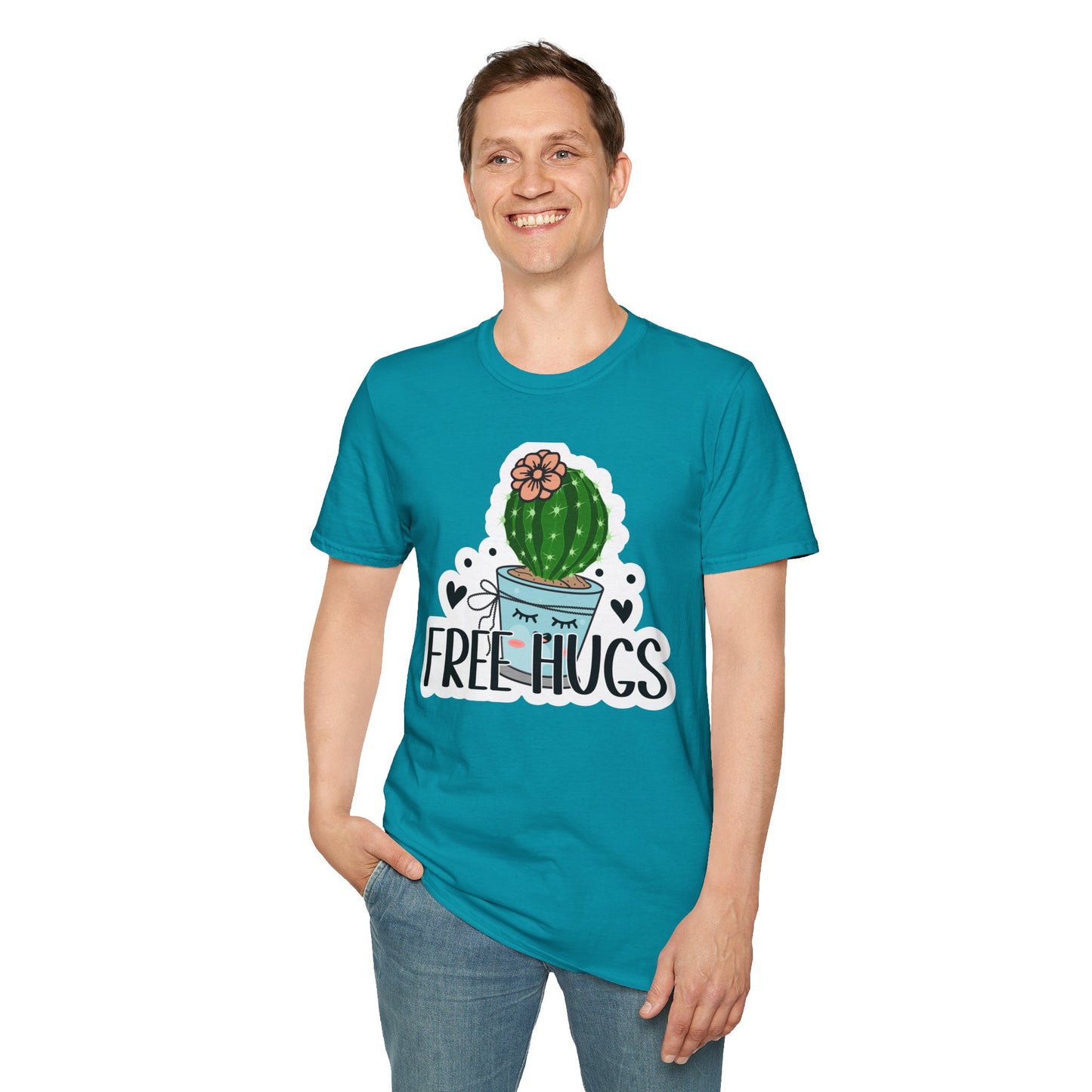 Unisex Softstyle T-Shirt Free Hugs, Cactus Tee Shirt