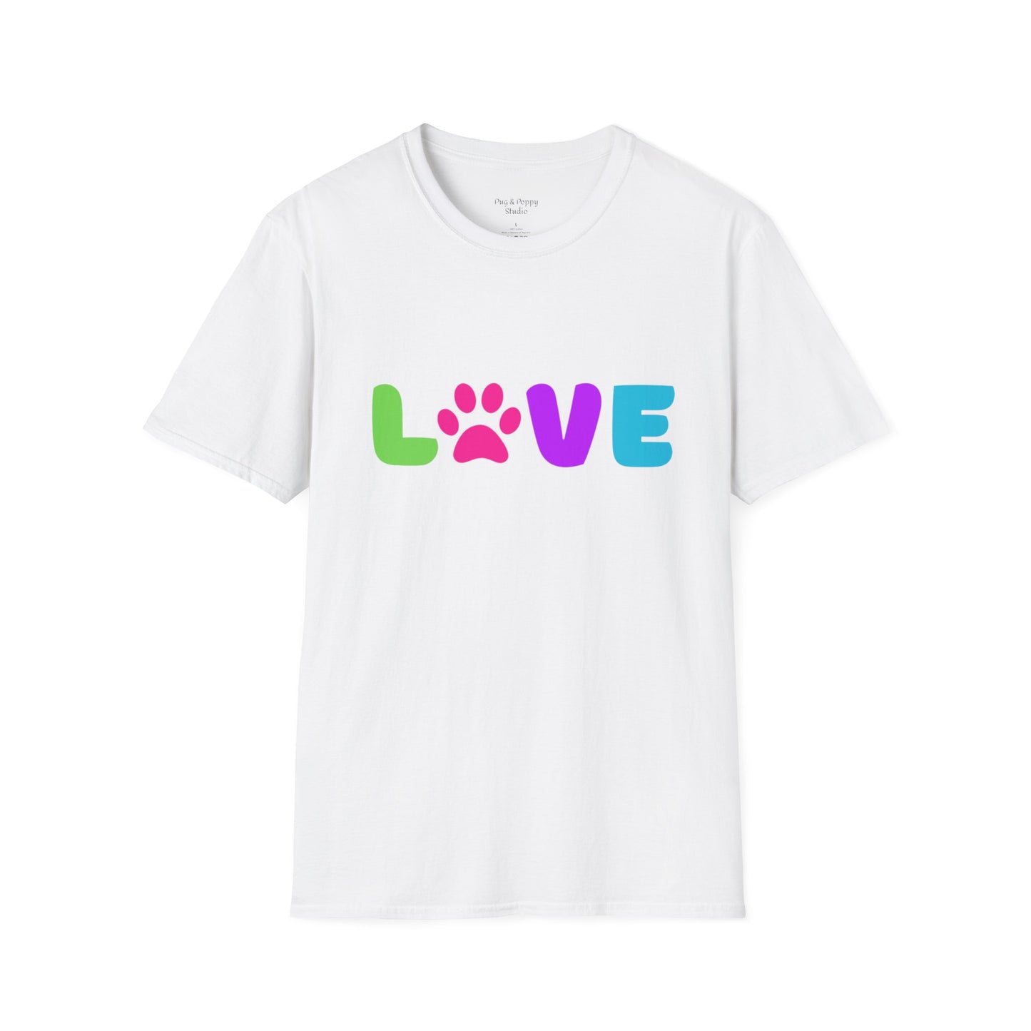 Unisex Softstyle T-Shirt Dog Print Love Shirt