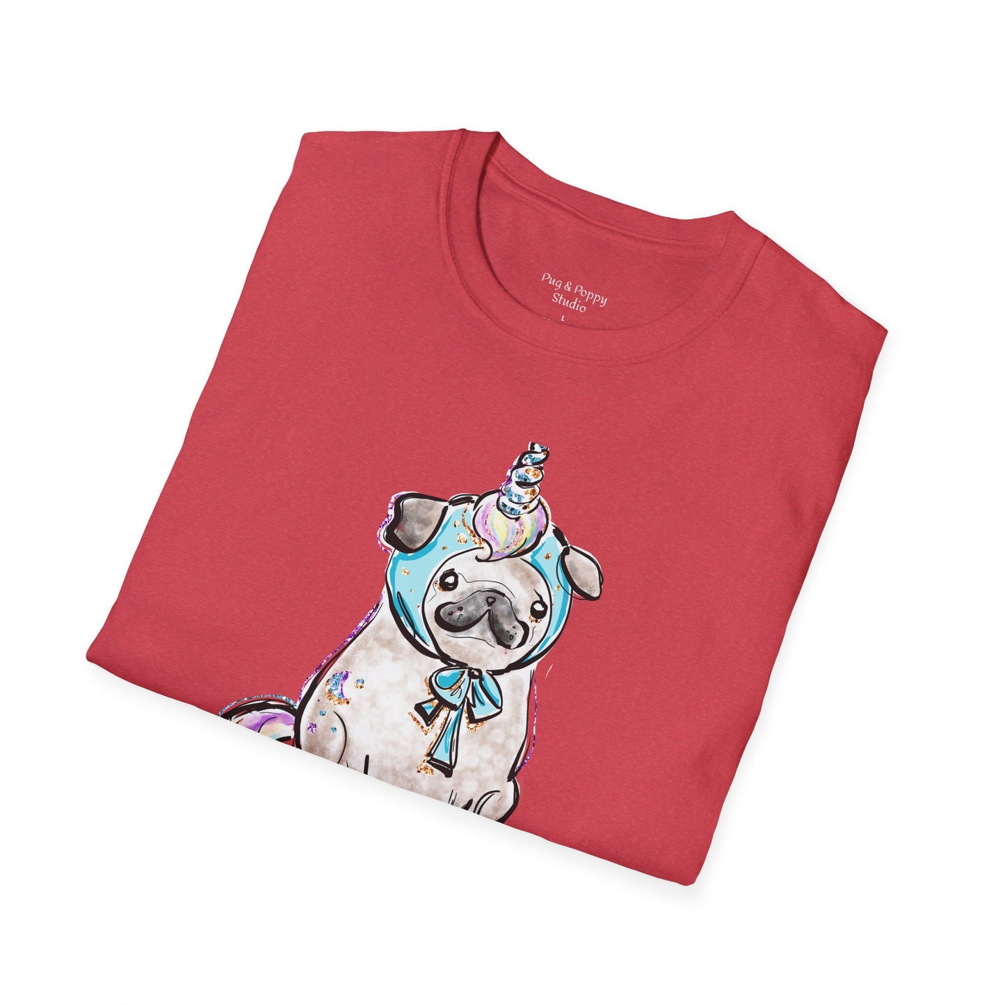 Unisex Softstyle T-Shirt Unicorn Pug
