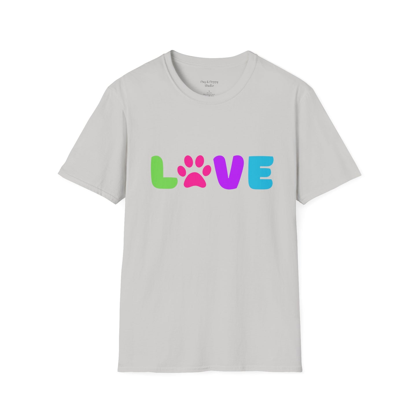 Unisex Softstyle T-Shirt Dog Print Love Shirt