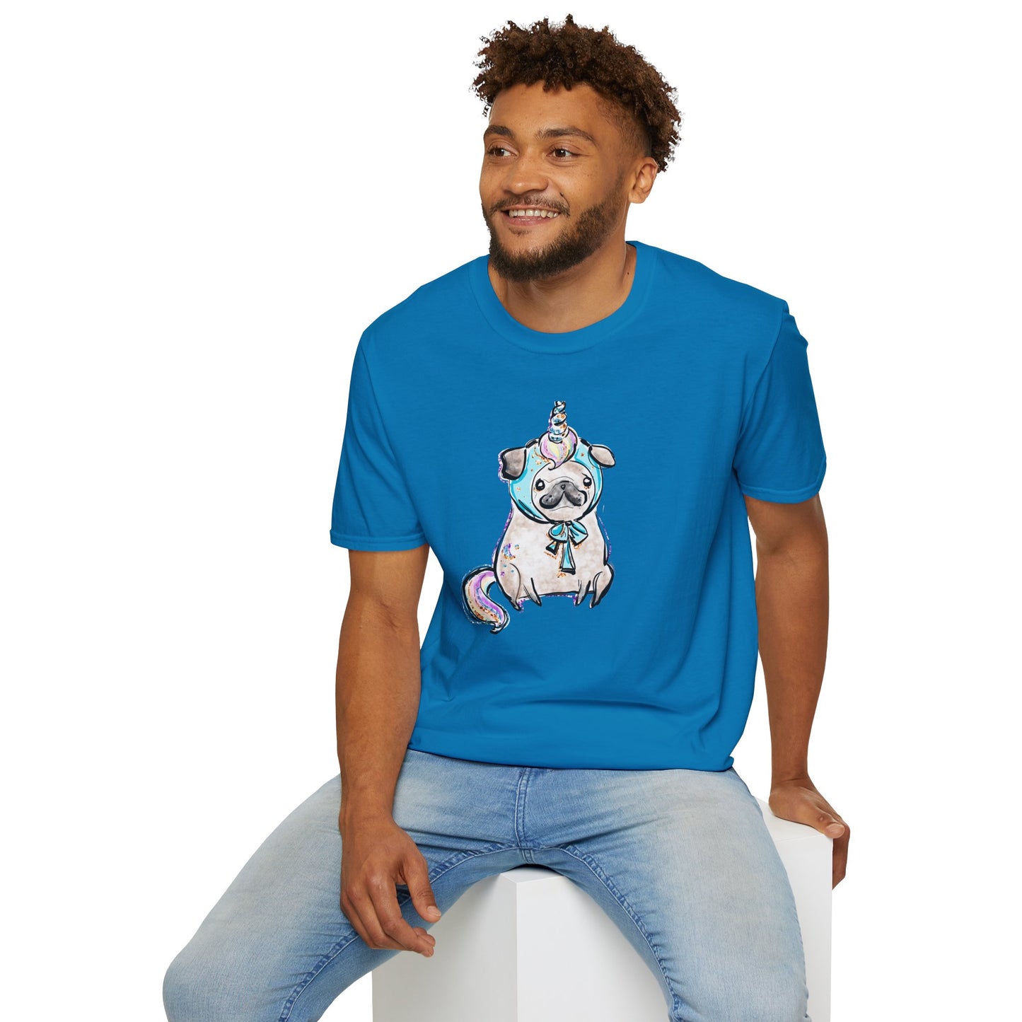 Unisex Softstyle T-Shirt Unicorn Pug