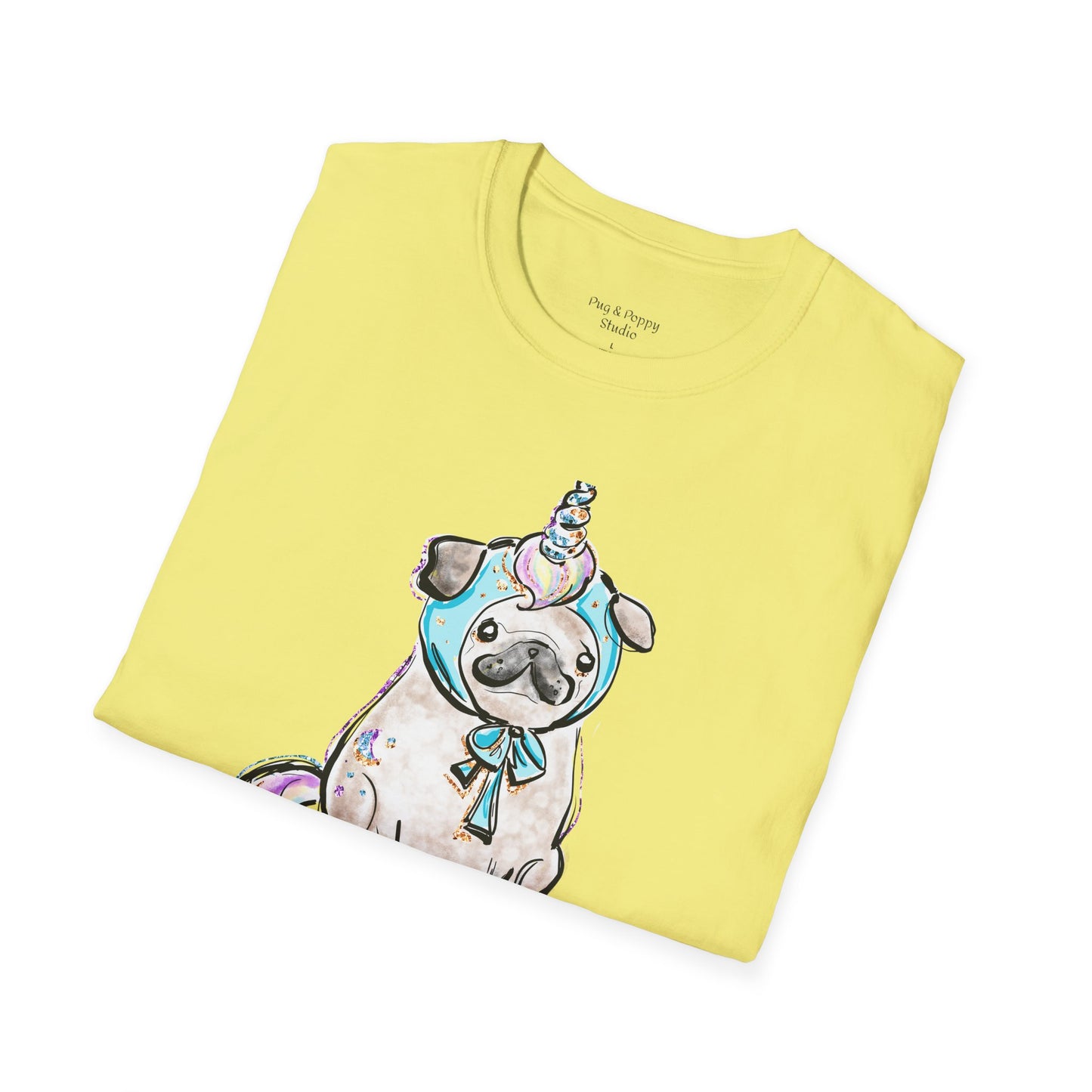 Unisex Softstyle T-Shirt Unicorn Pug