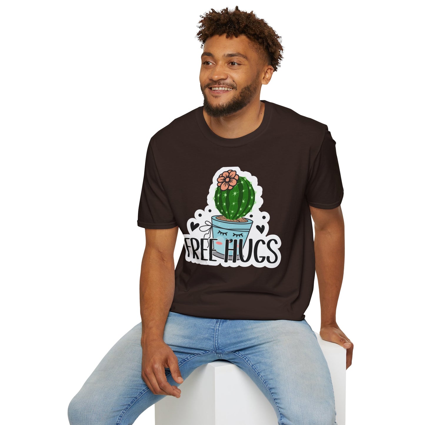 Unisex Softstyle T-Shirt Free Hugs, Cactus Tee Shirt