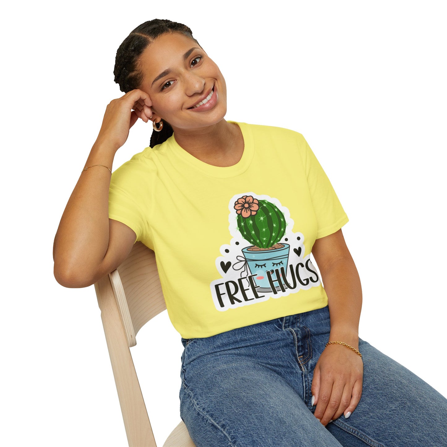 Unisex Softstyle T-Shirt Free Hugs, Cactus Tee Shirt