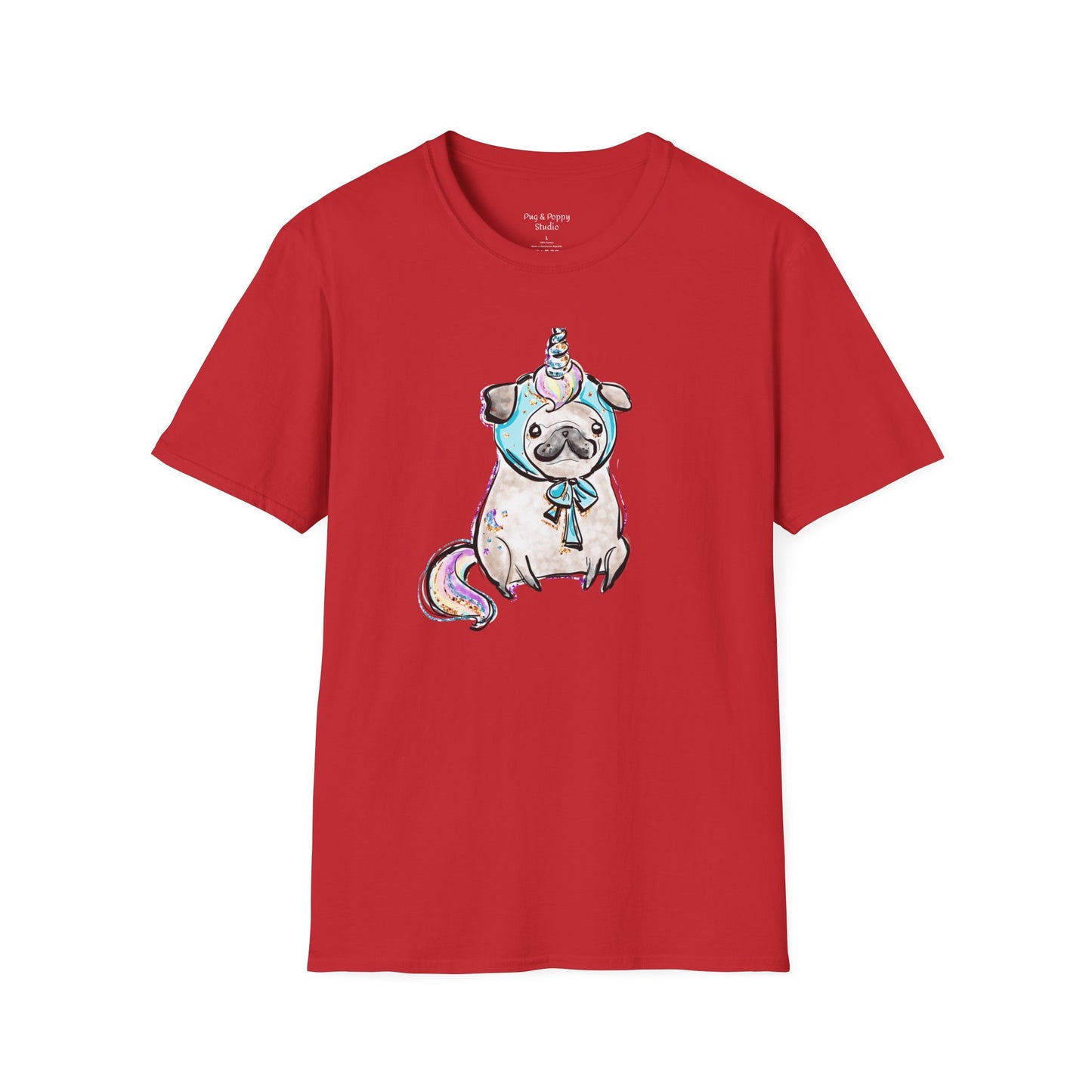 Unisex Softstyle T-Shirt Unicorn Pug