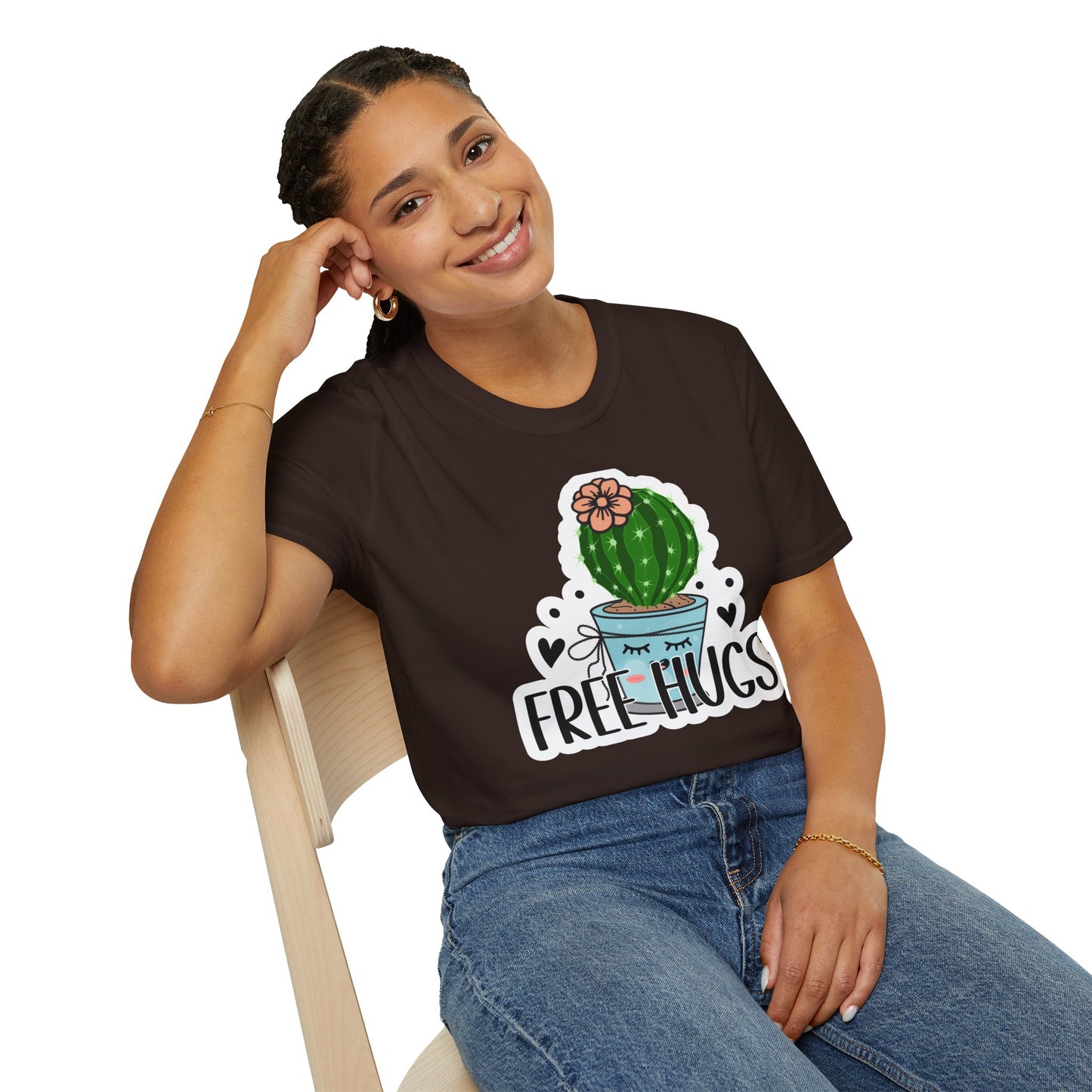 Unisex Softstyle T-Shirt Free Hugs, Cactus Tee Shirt