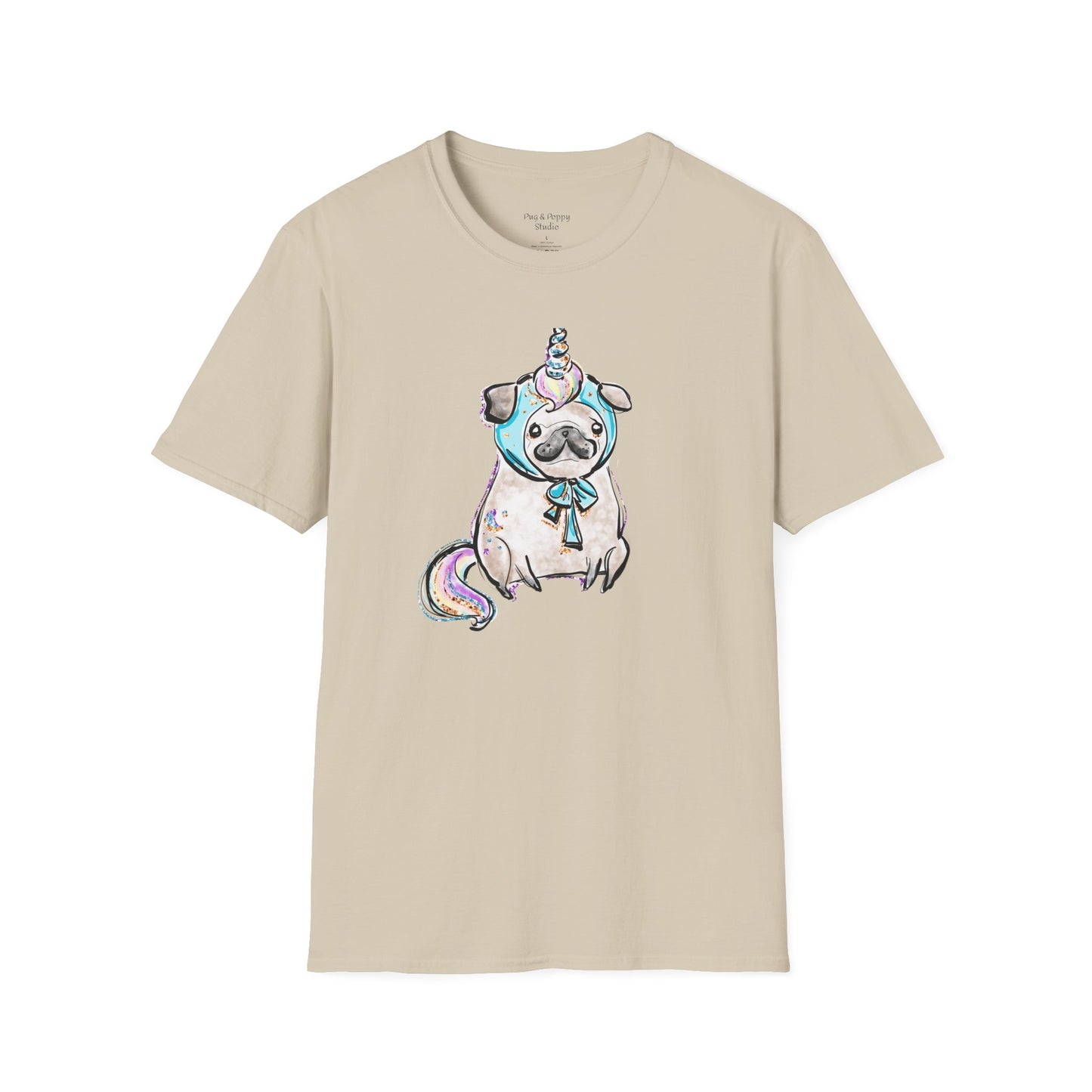 Unisex Softstyle T-Shirt Unicorn Pug