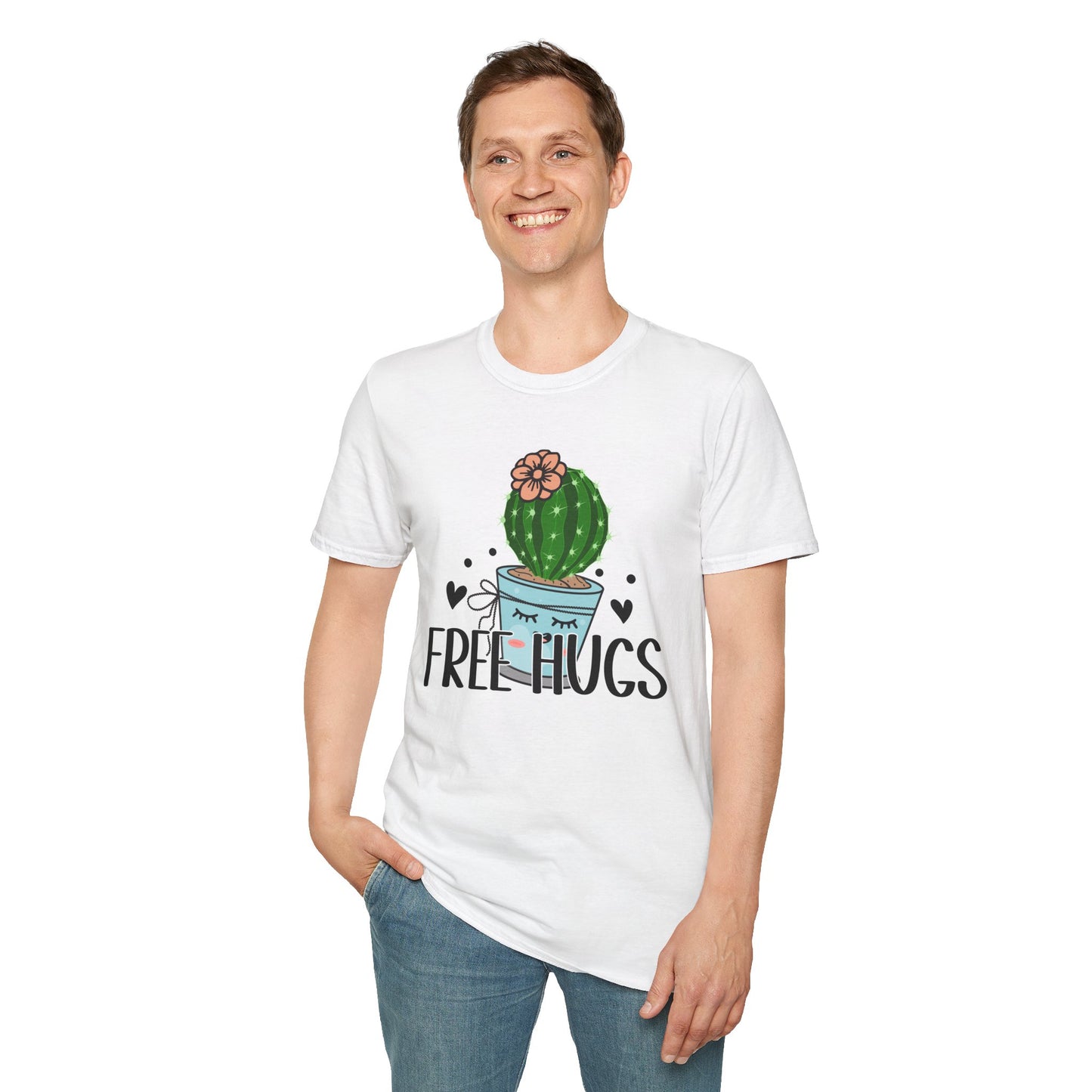 Unisex Softstyle T-Shirt Free Hugs, Cactus Tee Shirt