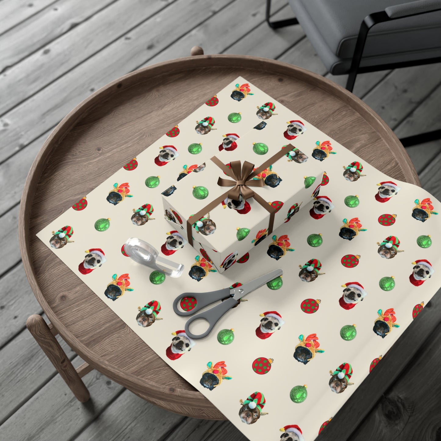 Gift Wrap Papers Silly Christmas Pugs