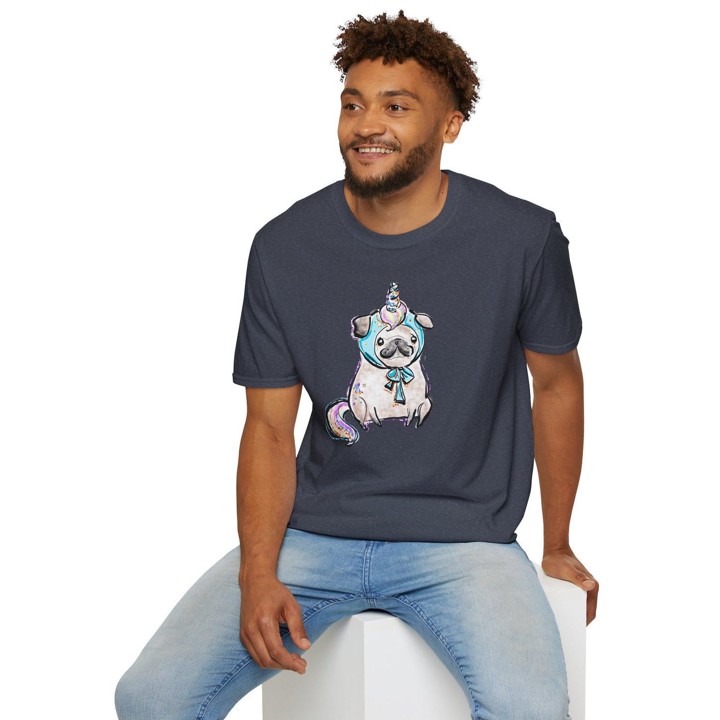 Unisex Softstyle T-Shirt Unicorn Pug