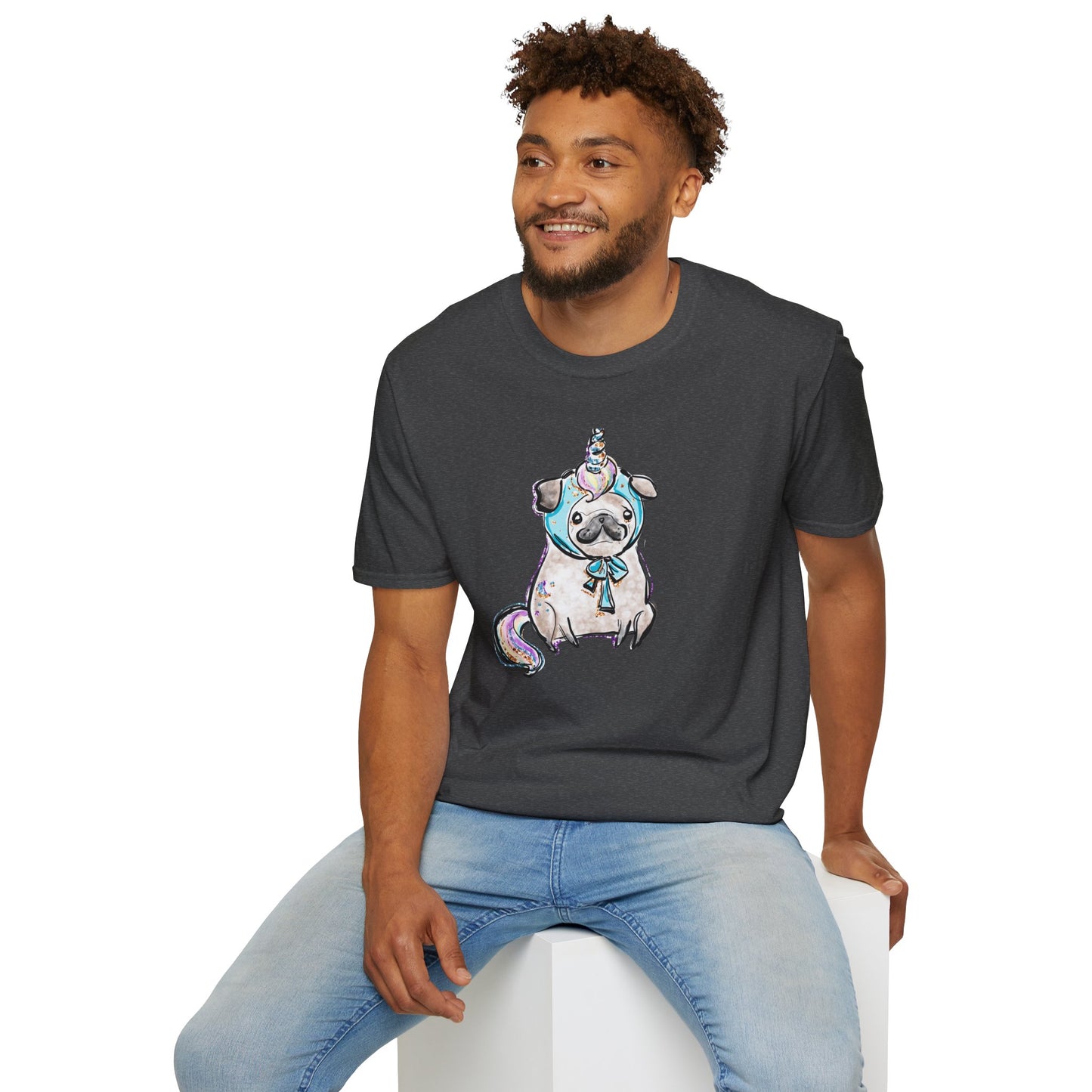 Unisex Softstyle T-Shirt Unicorn Pug