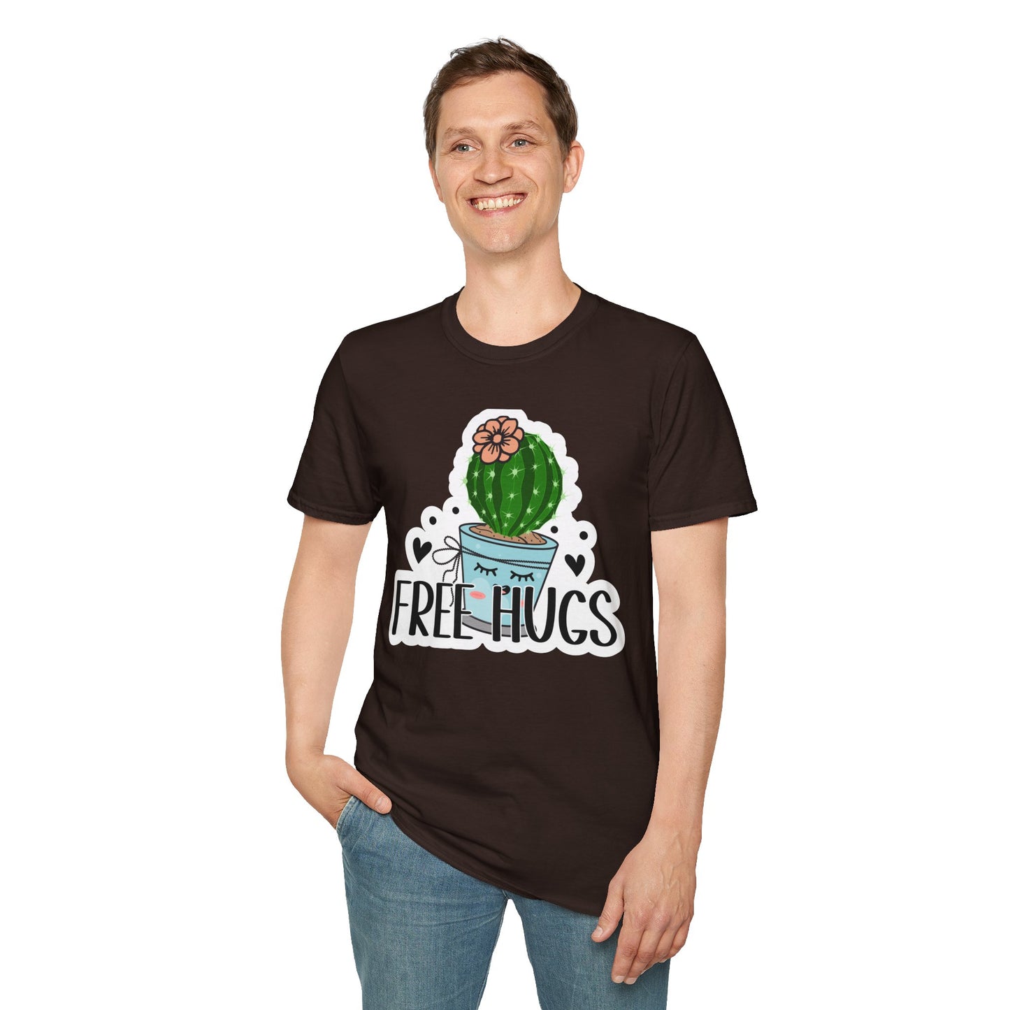Unisex Softstyle T-Shirt Free Hugs, Cactus Tee Shirt