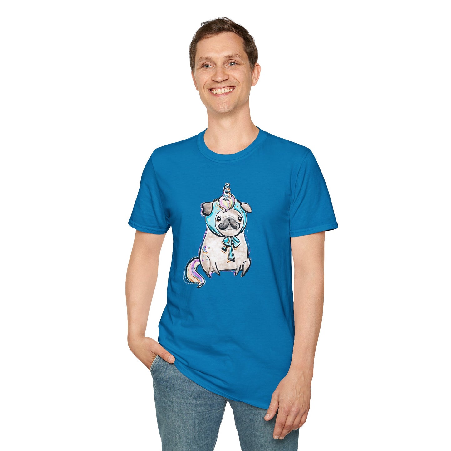 Unisex Softstyle T-Shirt Unicorn Pug