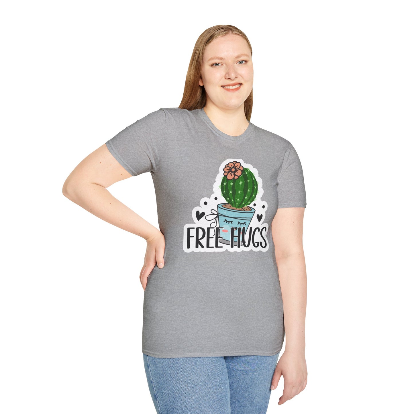 Unisex Softstyle T-Shirt Free Hugs, Cactus Tee Shirt