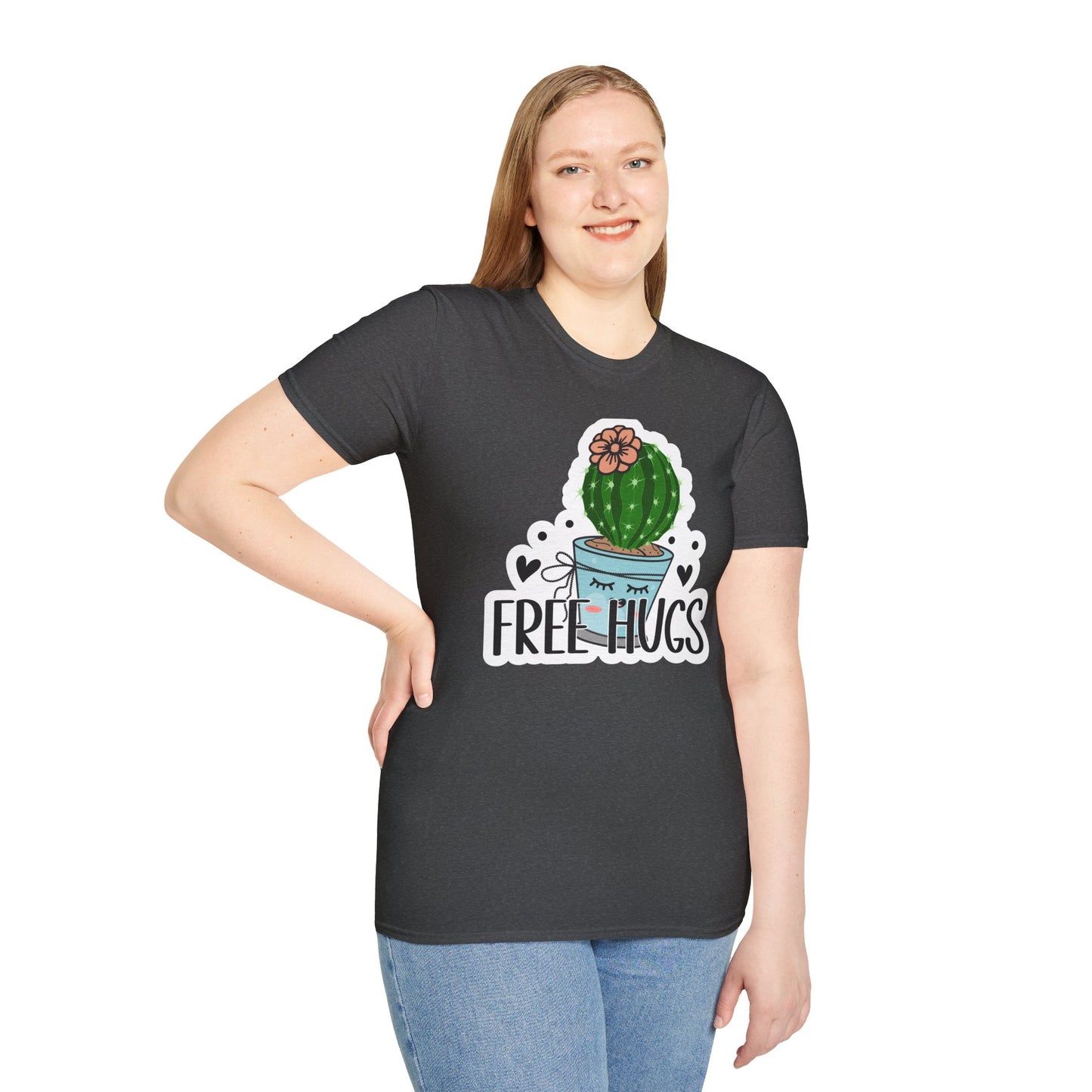 Unisex Softstyle T-Shirt Free Hugs, Cactus Tee Shirt