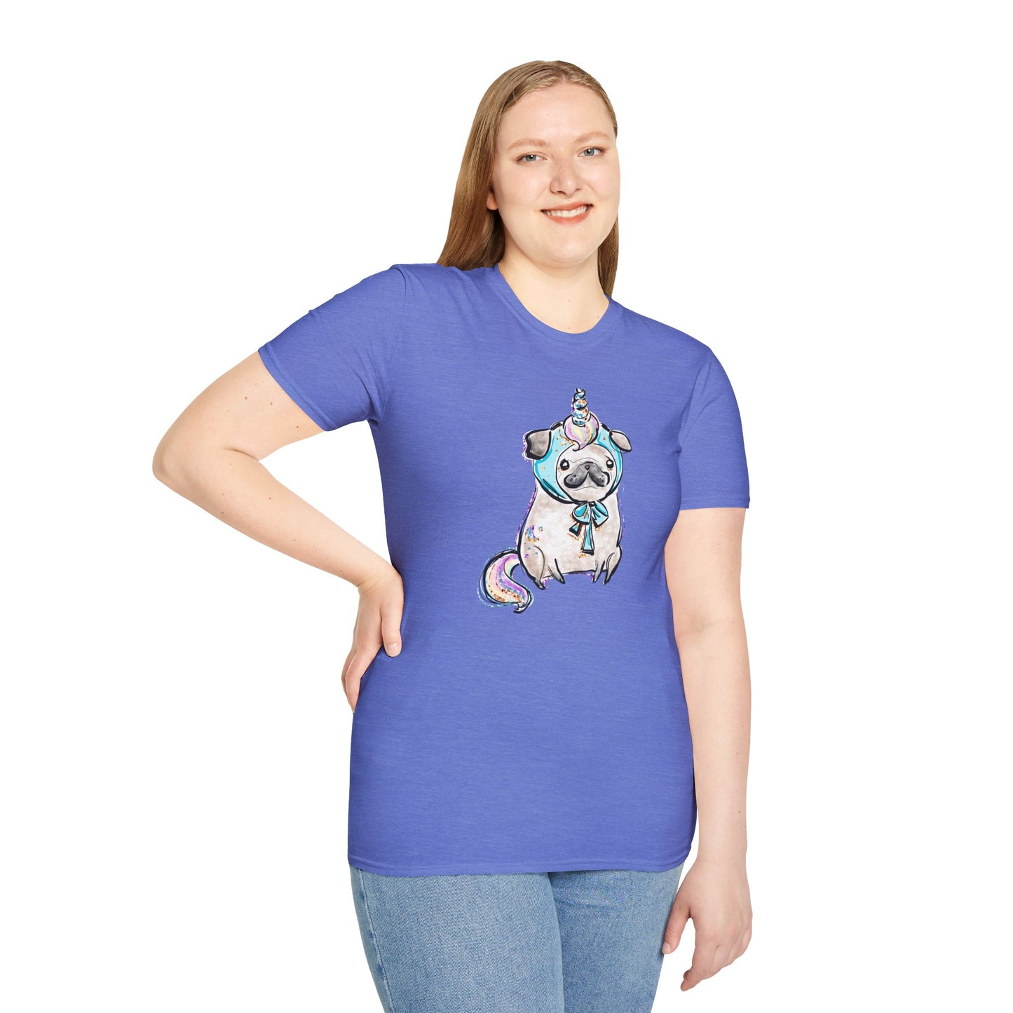 Unisex Softstyle T-Shirt Unicorn Pug