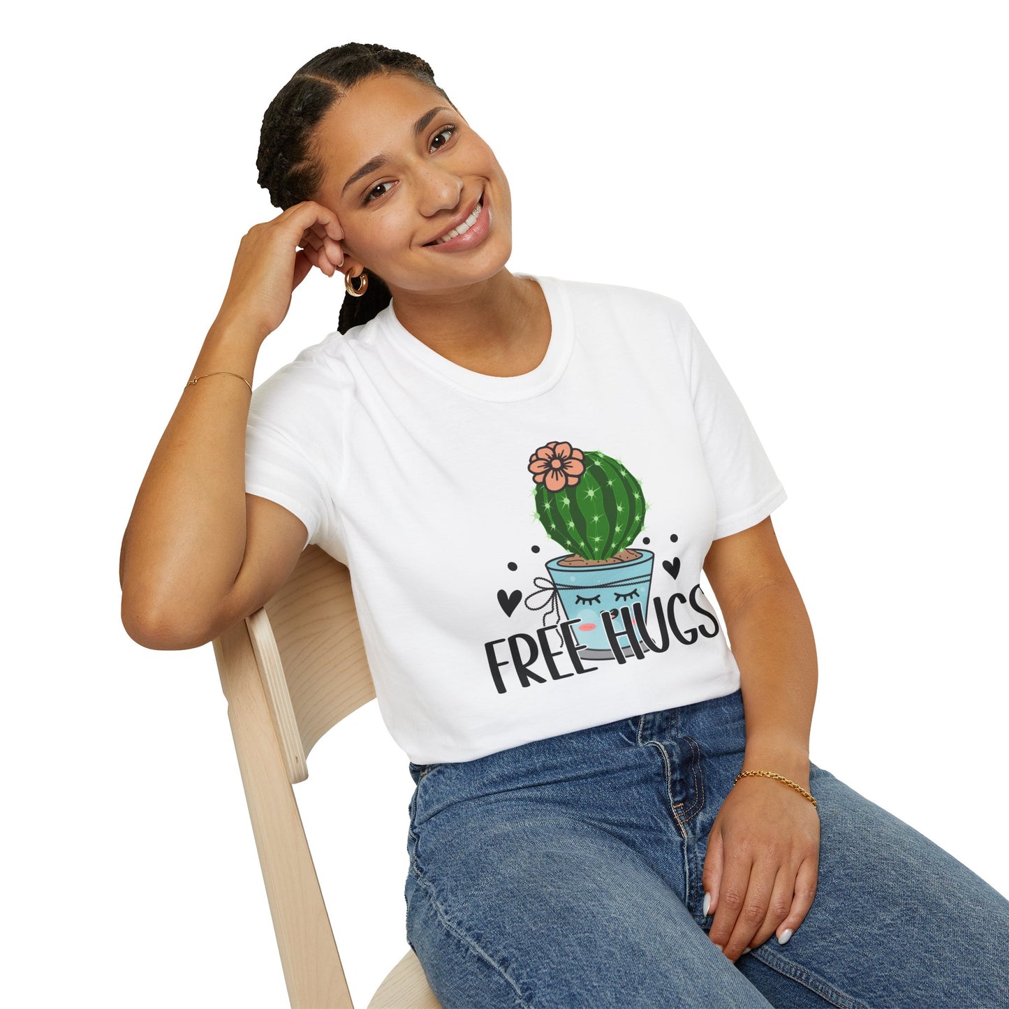 Unisex Softstyle T-Shirt Free Hugs, Cactus Tee Shirt