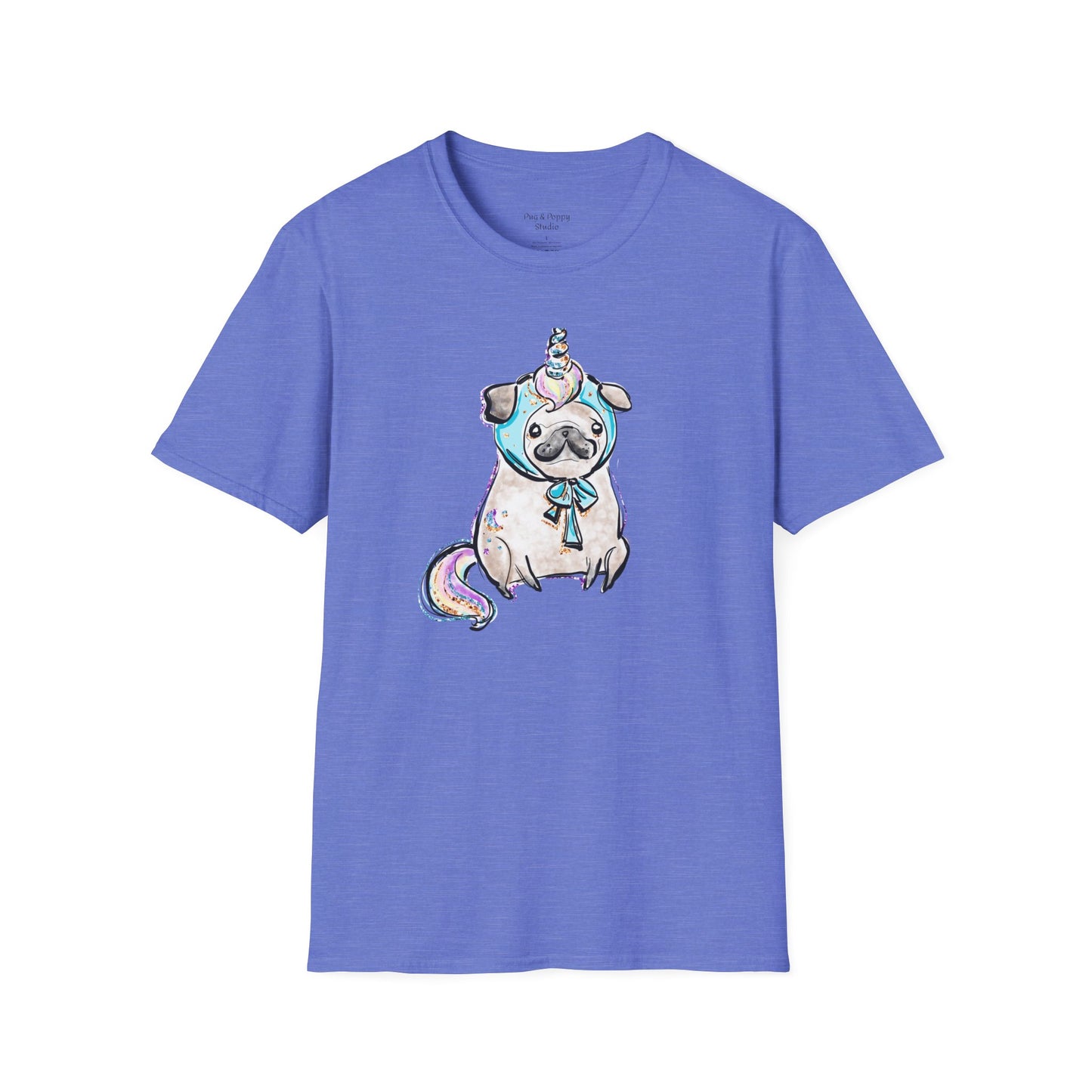 Unisex Softstyle T-Shirt Unicorn Pug