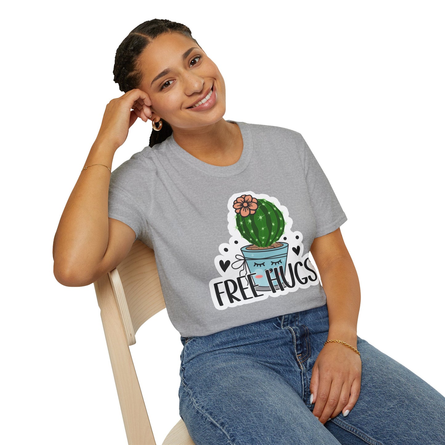 Unisex Softstyle T-Shirt Free Hugs, Cactus Tee Shirt