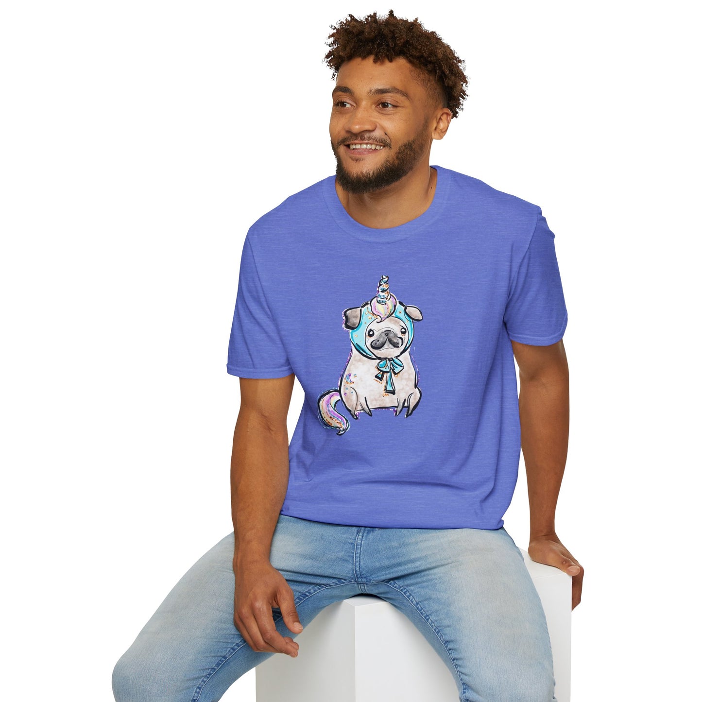 Unisex Softstyle T-Shirt Unicorn Pug