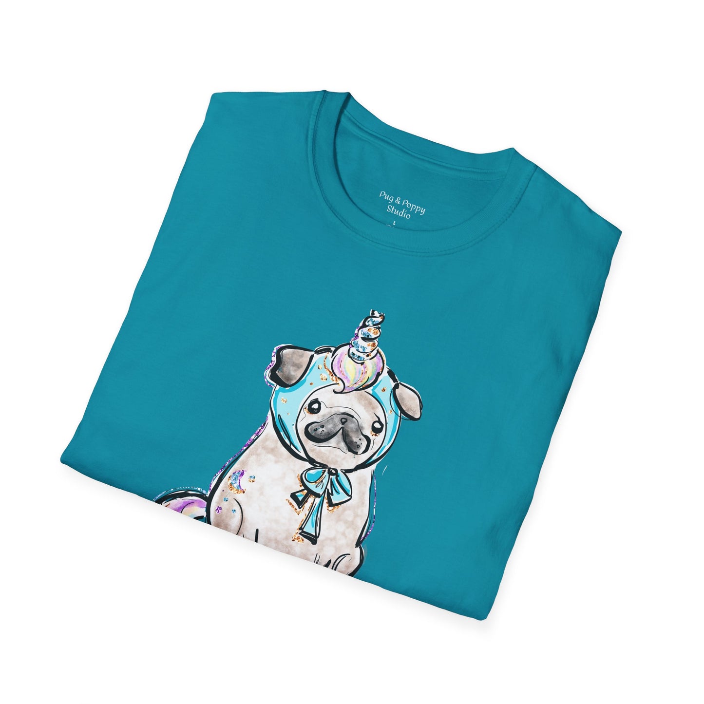 Unisex Softstyle T-Shirt Unicorn Pug