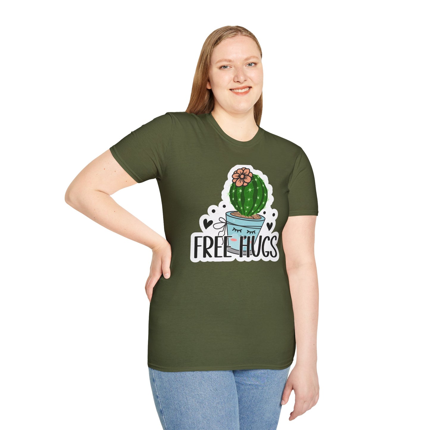 Unisex Softstyle T-Shirt Free Hugs, Cactus Tee Shirt