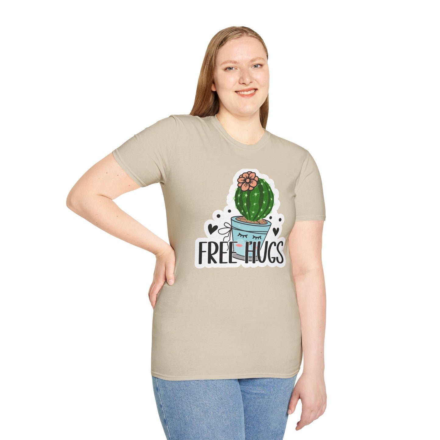 Unisex Softstyle T-Shirt Free Hugs, Cactus Tee Shirt