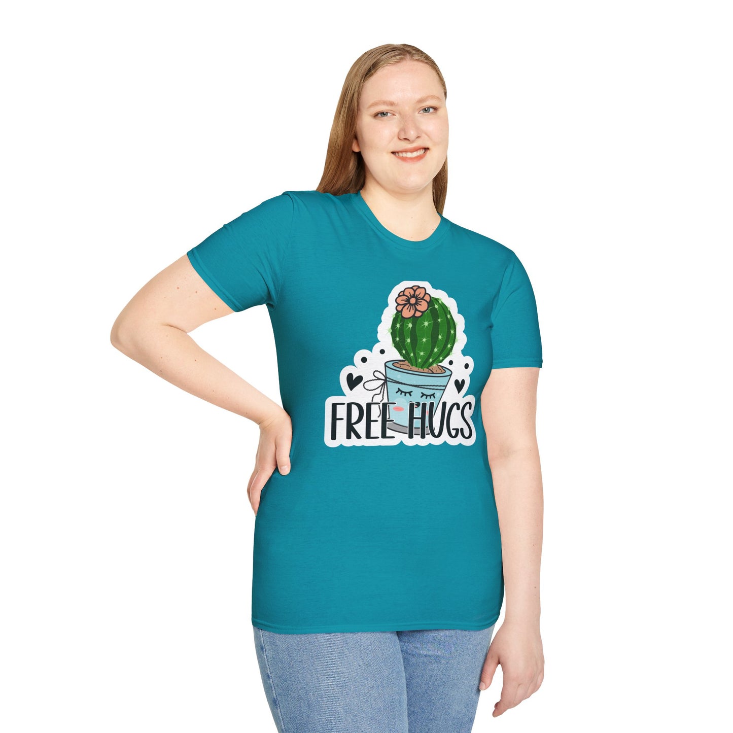 Unisex Softstyle T-Shirt Free Hugs, Cactus Tee Shirt