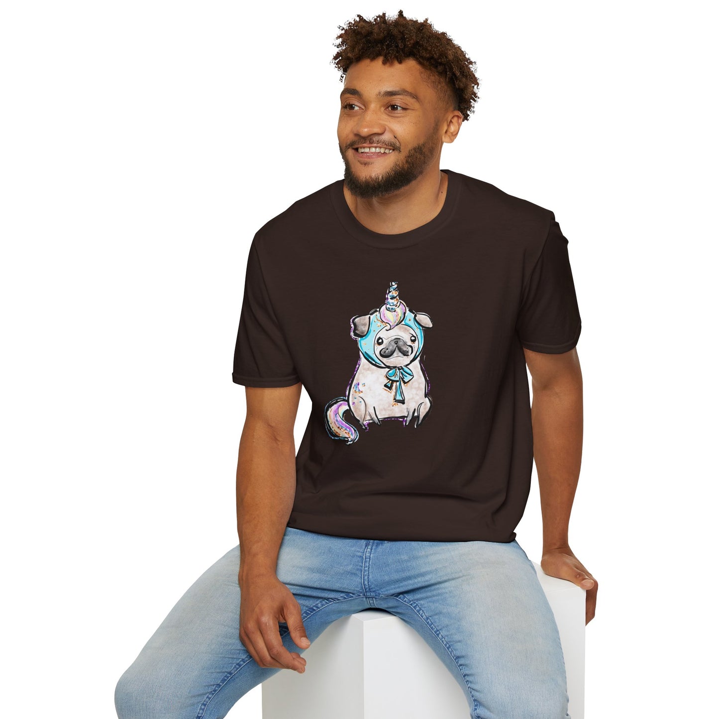 Unisex Softstyle T-Shirt Unicorn Pug