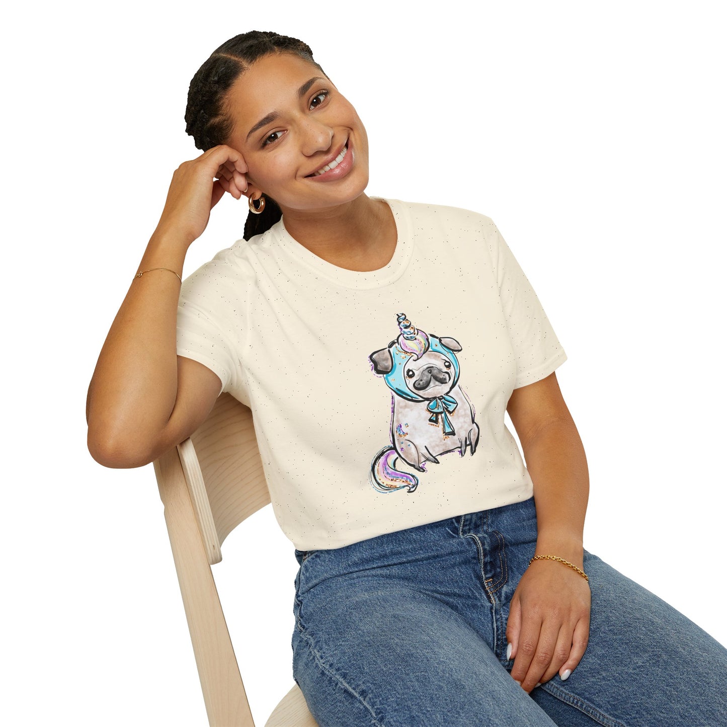 Unisex Softstyle T-Shirt Unicorn Pug