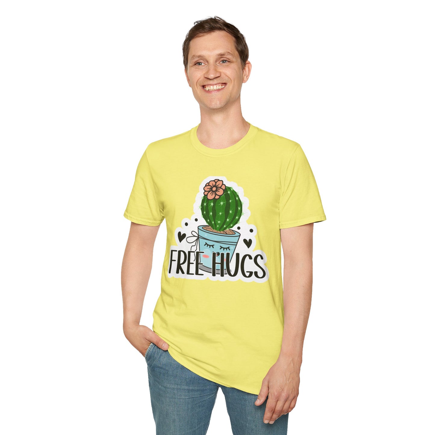 Unisex Softstyle T-Shirt Free Hugs, Cactus Tee Shirt