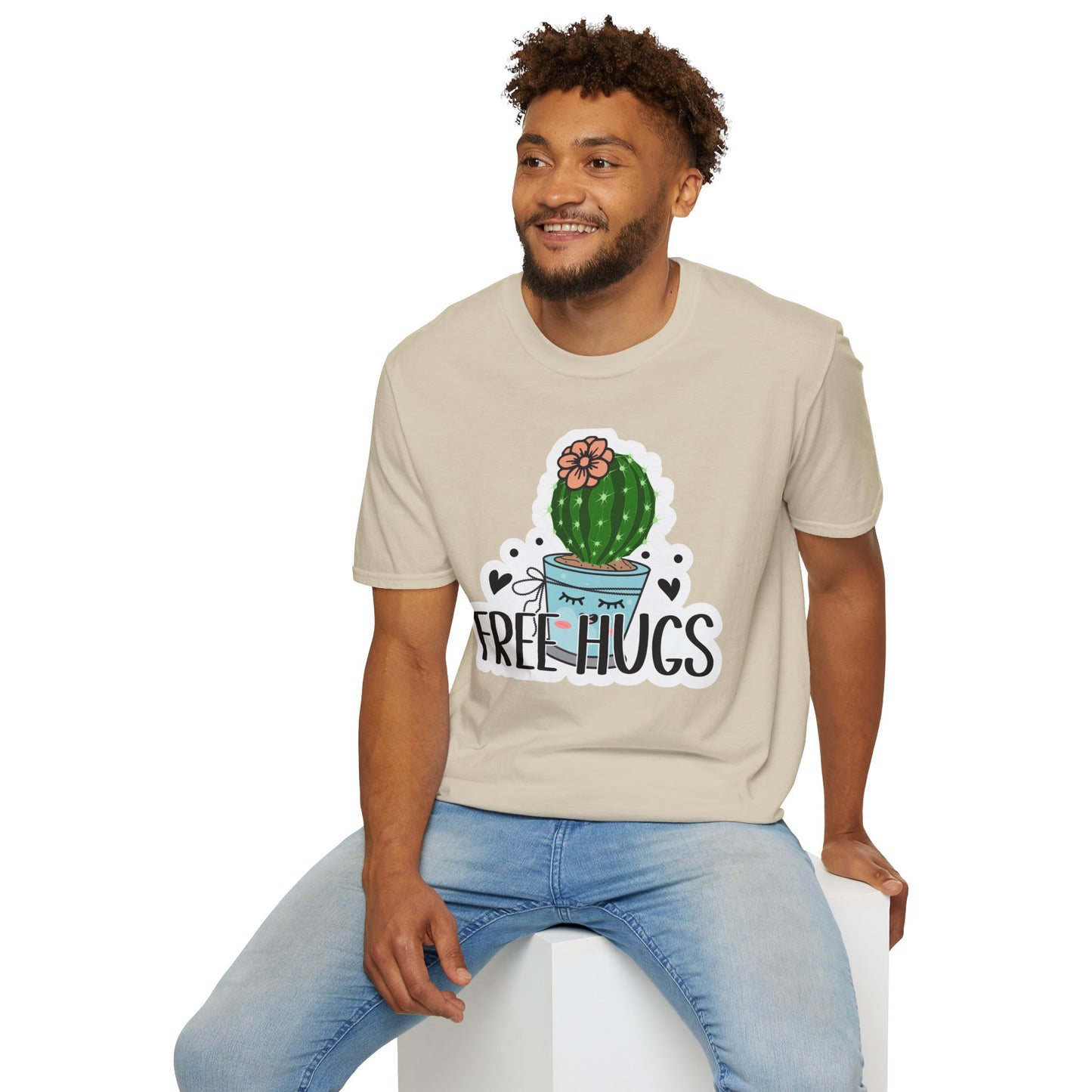 Unisex Softstyle T-Shirt Free Hugs, Cactus Tee Shirt