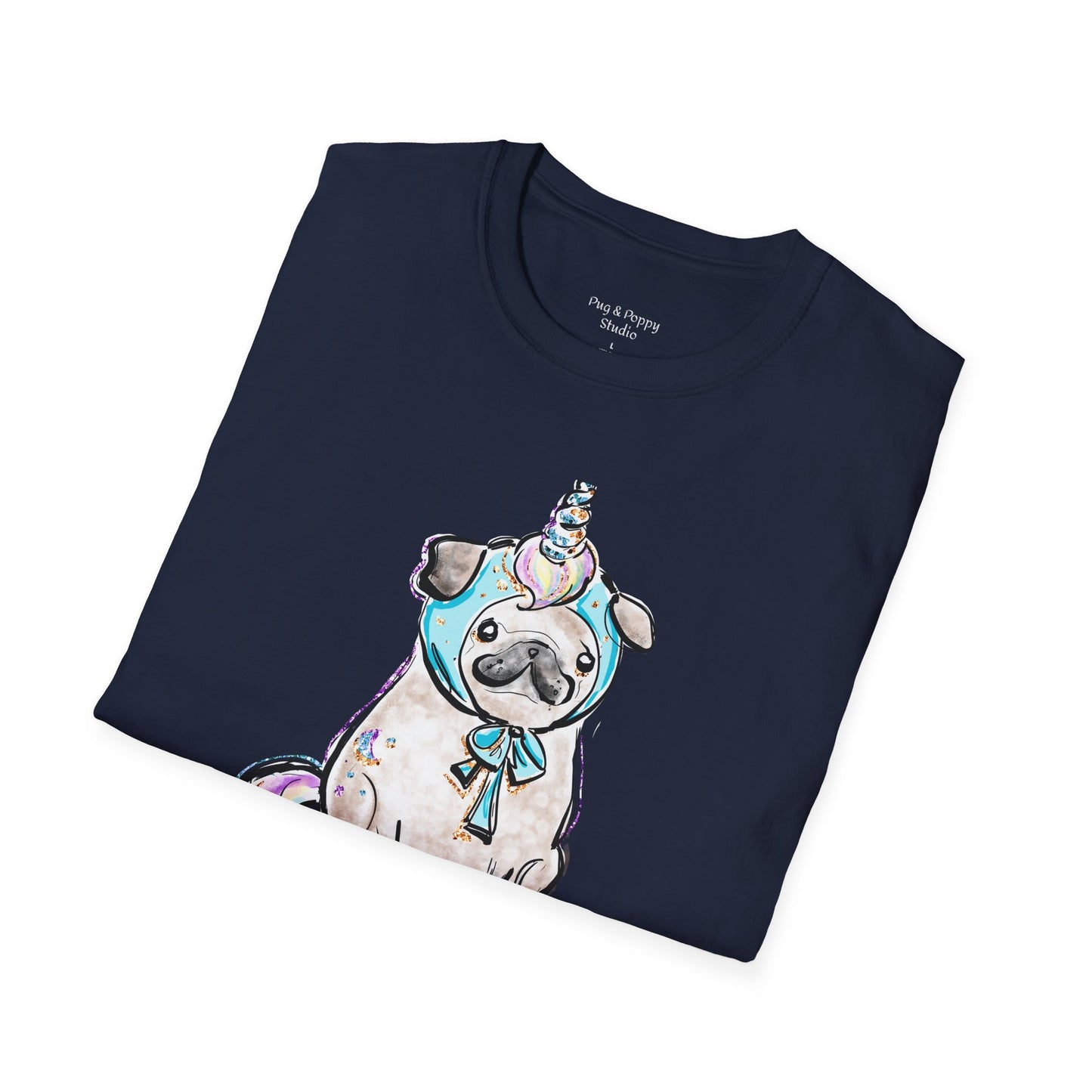 Unisex Softstyle T-Shirt Unicorn Pug