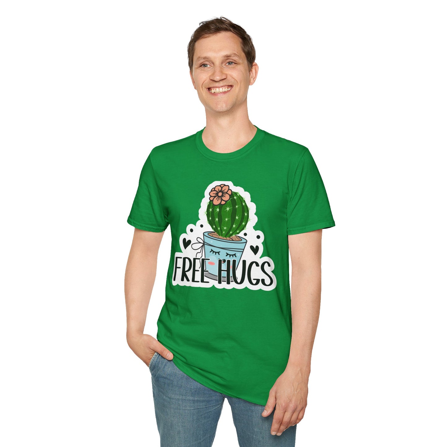 Unisex Softstyle T-Shirt Free Hugs, Cactus Tee Shirt