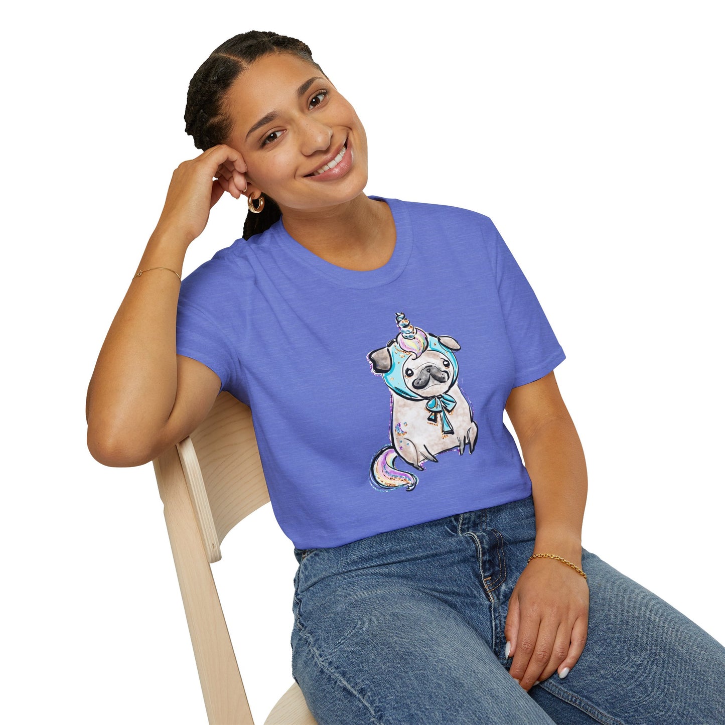 Unisex Softstyle T-Shirt Unicorn Pug