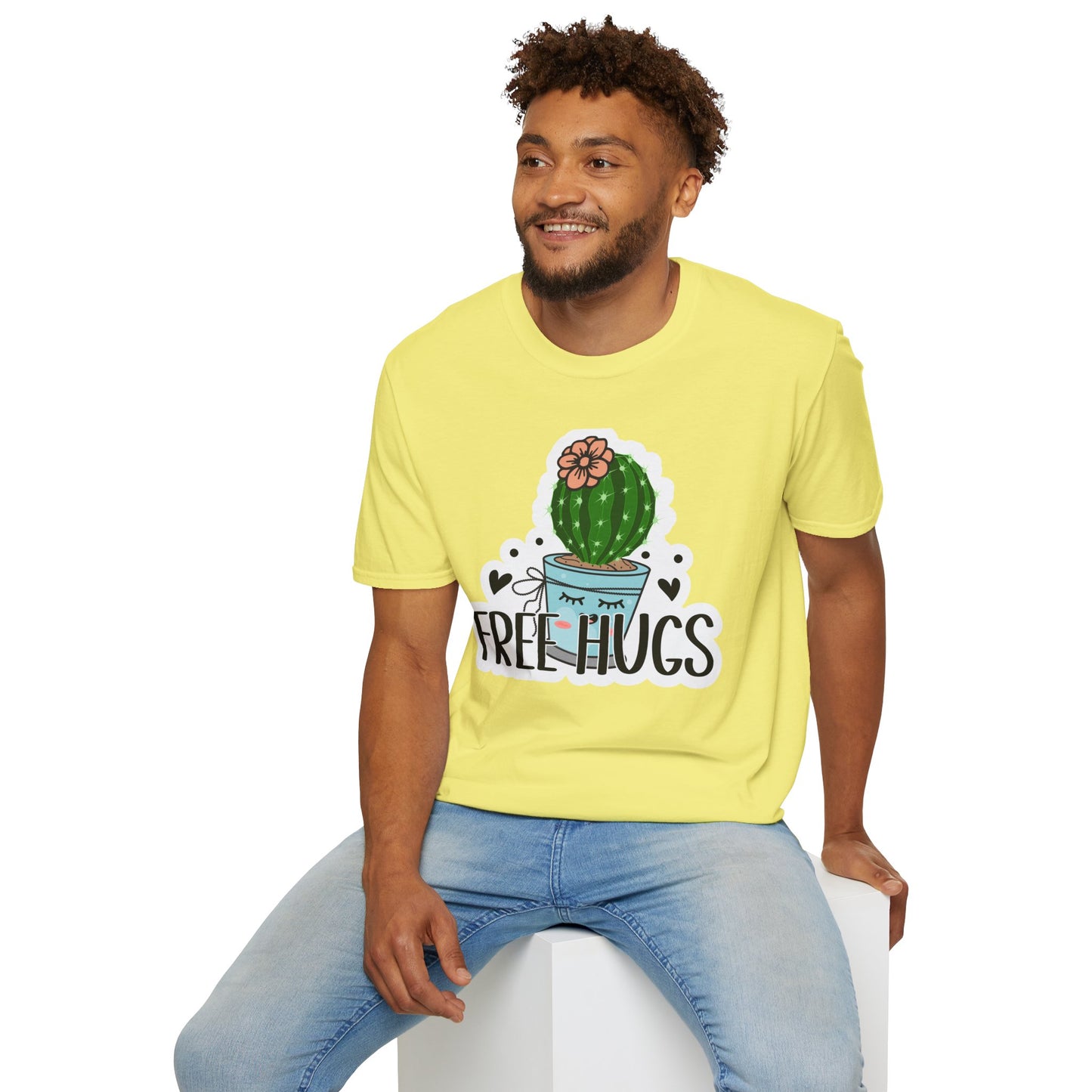 Unisex Softstyle T-Shirt Free Hugs, Cactus Tee Shirt