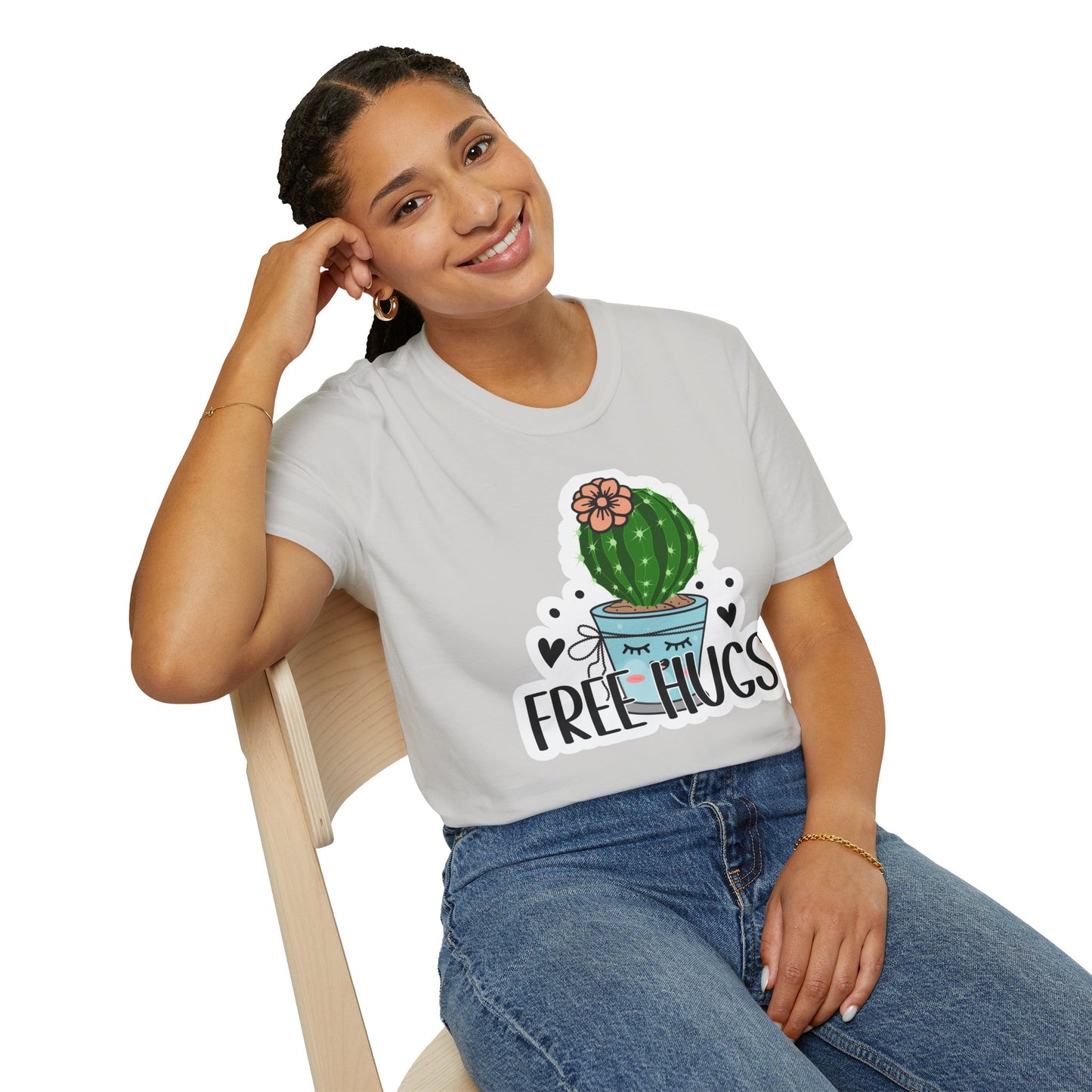 Unisex Softstyle T-Shirt Free Hugs, Cactus Tee Shirt