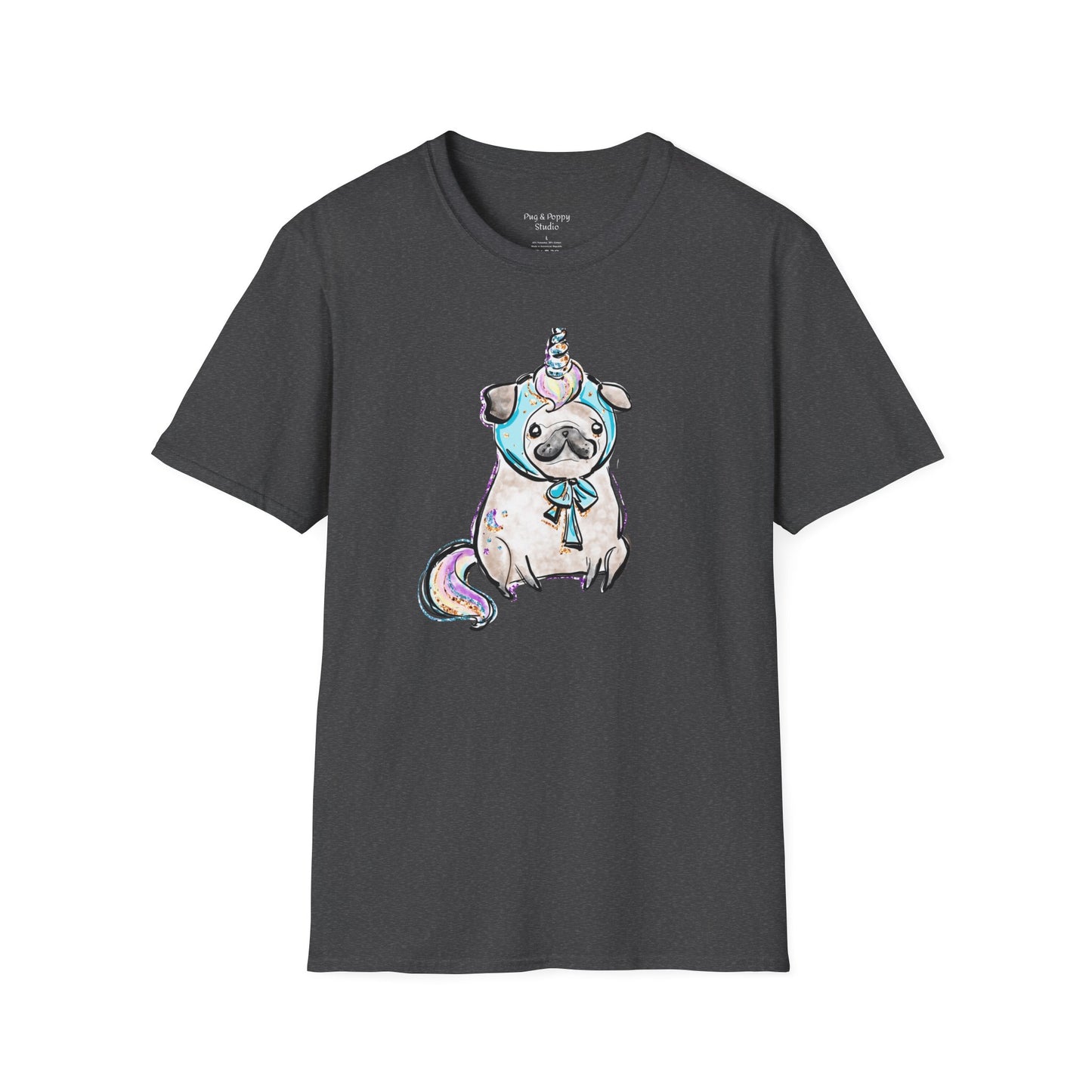 Unisex Softstyle T-Shirt Unicorn Pug