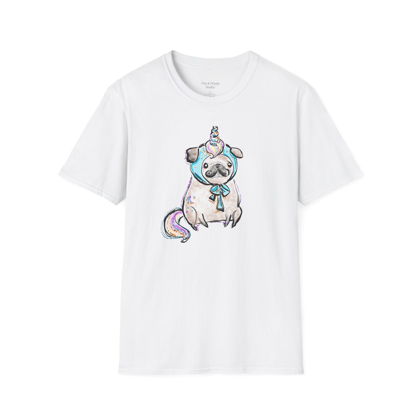 Unisex Softstyle T-Shirt Unicorn Pug