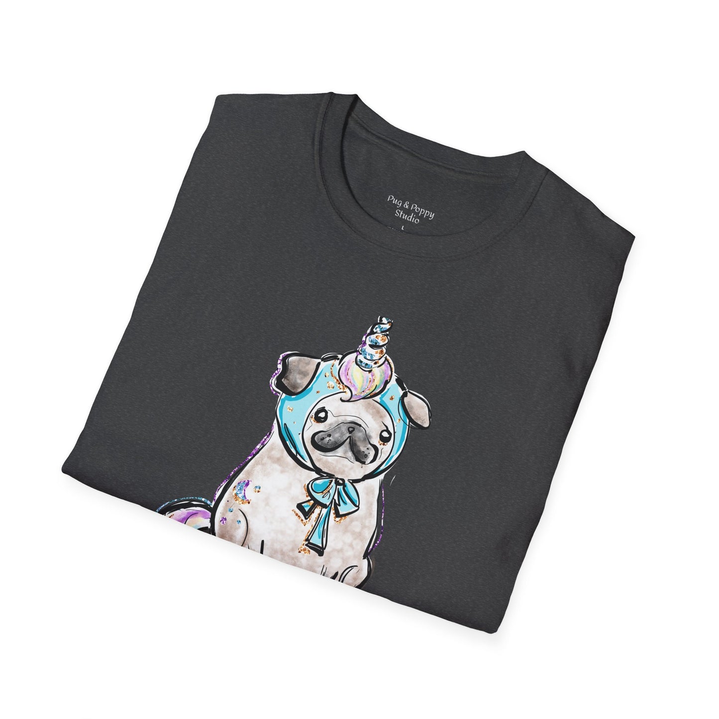 Unisex Softstyle T-Shirt Unicorn Pug