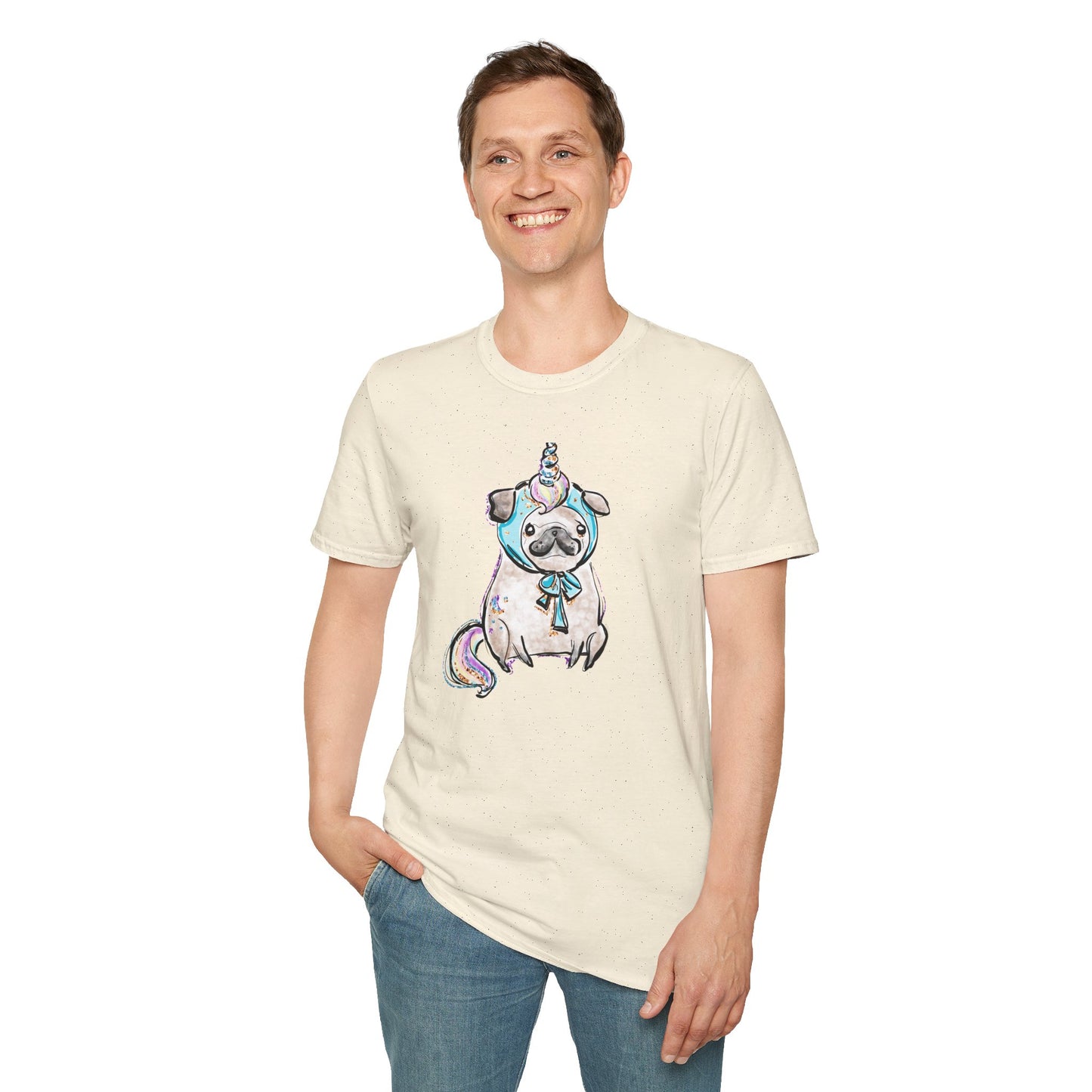 Unisex Softstyle T-Shirt Unicorn Pug