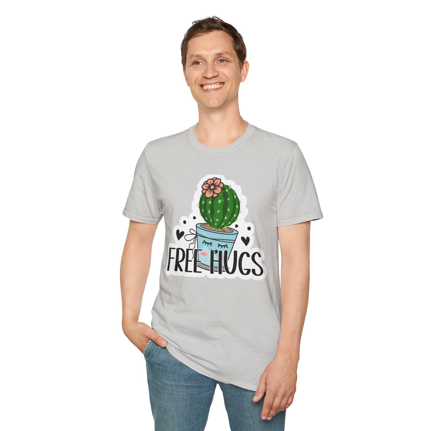 Unisex Softstyle T-Shirt Free Hugs, Cactus Tee Shirt