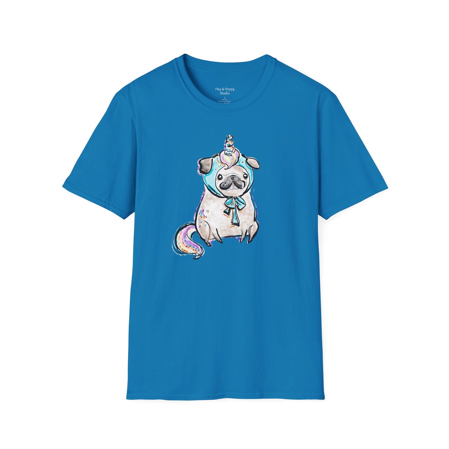 Unisex Softstyle T-Shirt Unicorn Pug