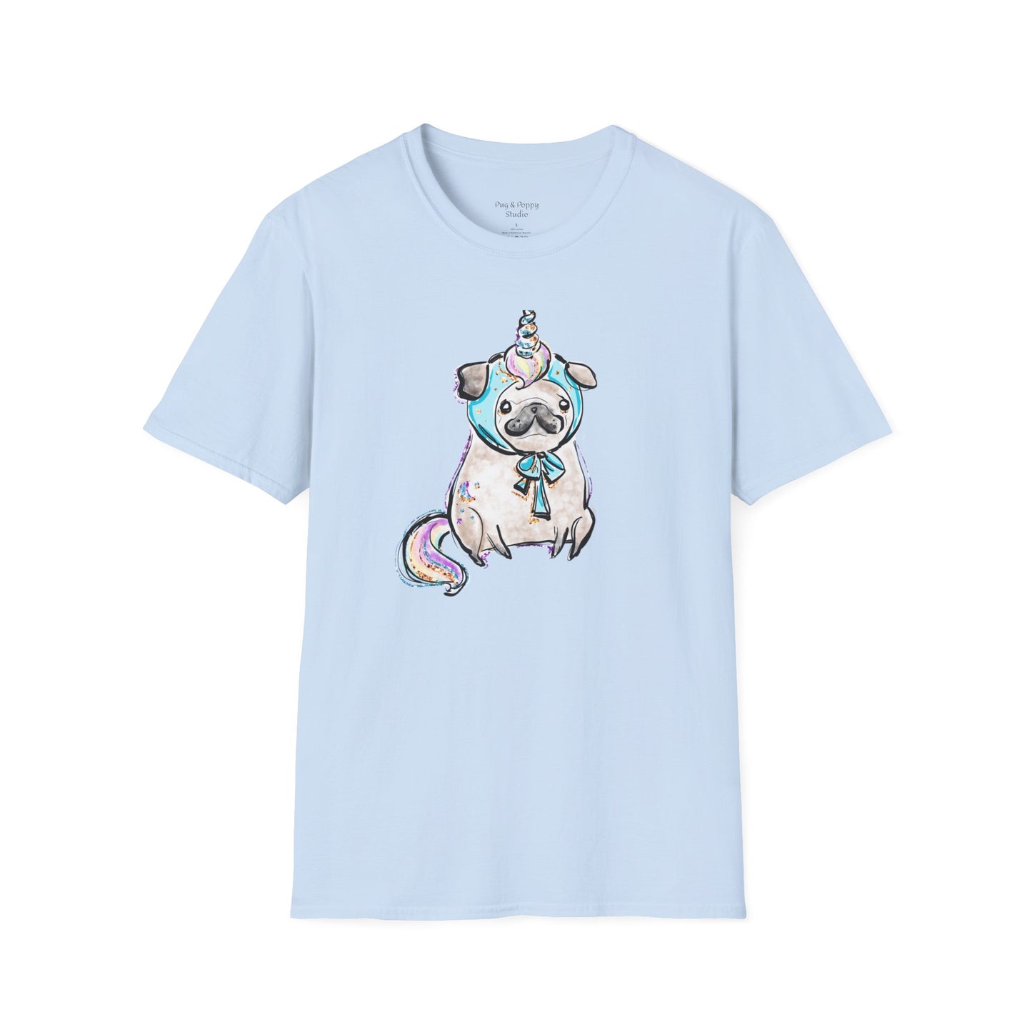 Unisex Softstyle T-Shirt Unicorn Pug