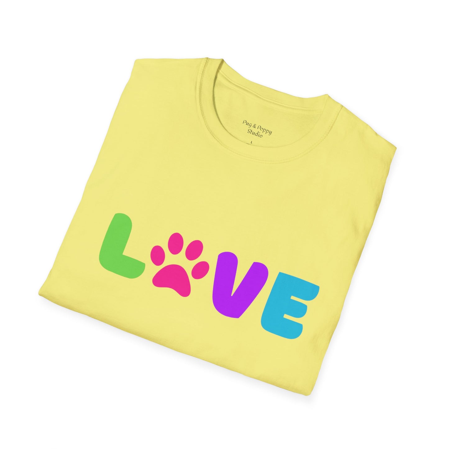 Unisex Softstyle T-Shirt Dog Print Love Shirt
