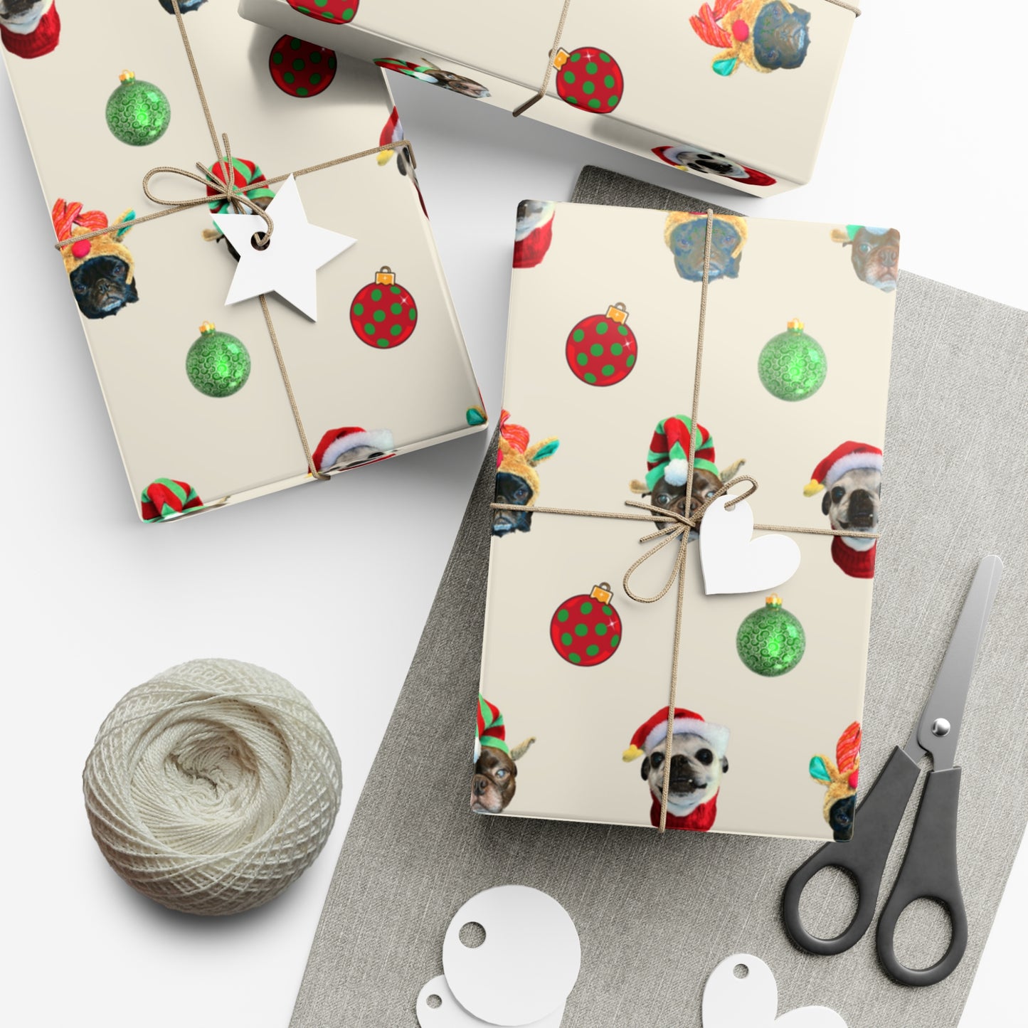 Gift Wrap Papers Silly Christmas Pugs